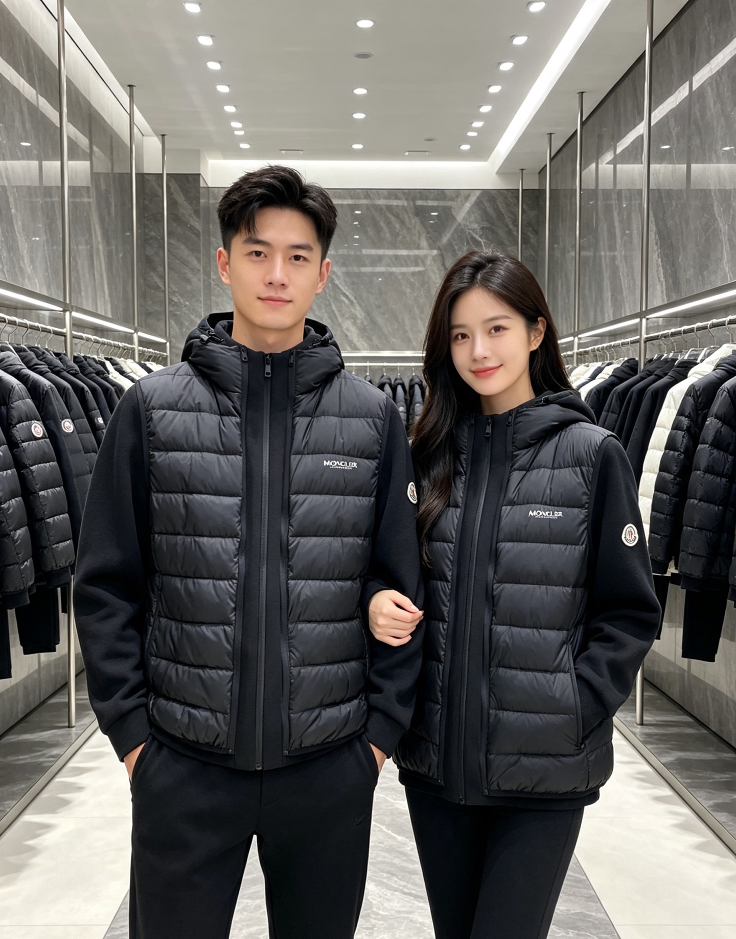 Moncler 蒙口 2026秋冬新款二合一可拆连帽羽绒服马甲 原版定制拉链五金,袖臂经典徽章标,胸前品牌字母印花 90 Moncler 蒙口 2026秋冬新款二合一可拆连帽羽绒服马甲 原版定制拉链五金,袖臂经典徽章标,胸前品牌字母印花 90
