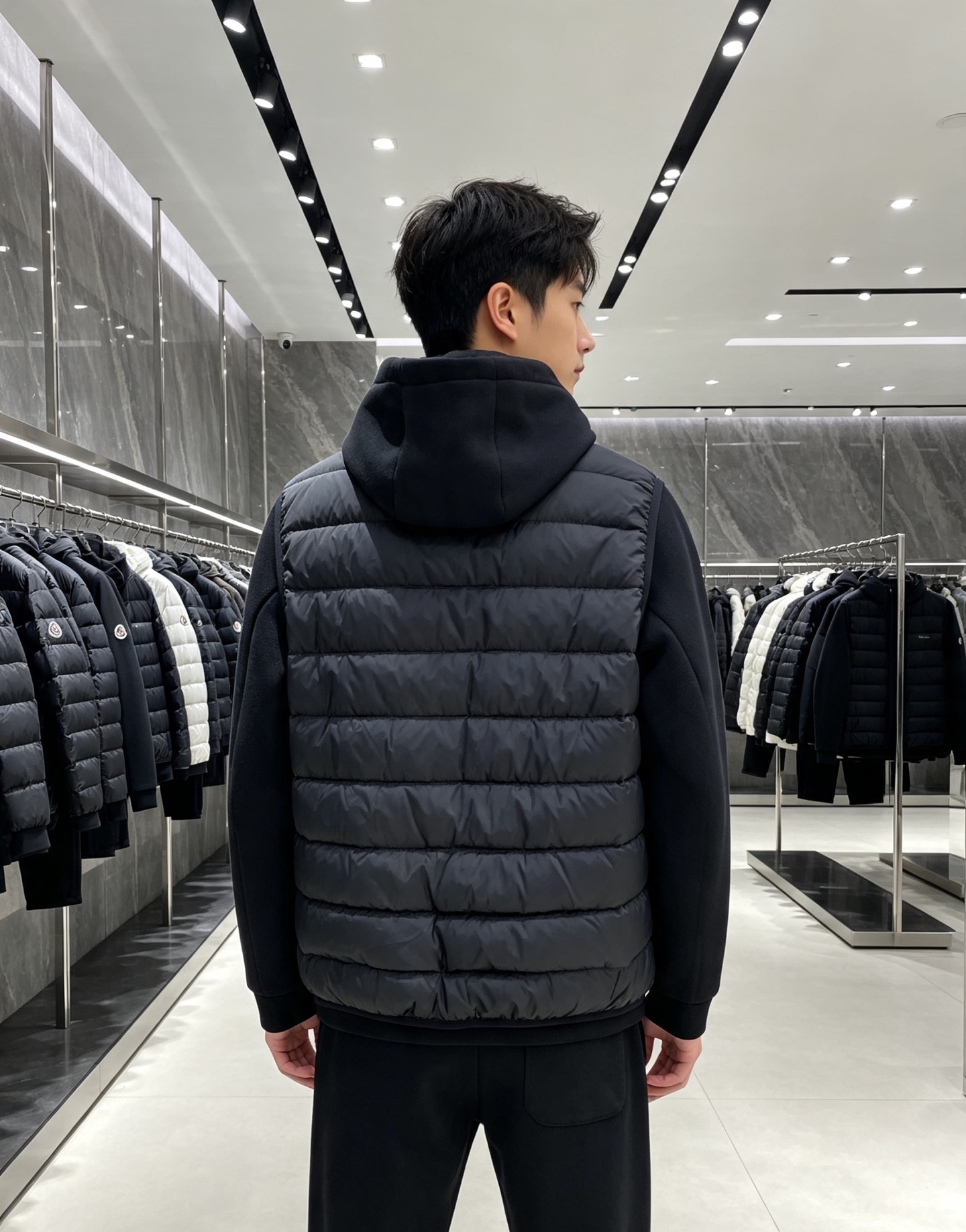 Moncler 蒙口 2026秋冬新款二合一可拆连帽羽绒服马甲 原版定制拉链五金,袖臂经典徽章标,胸前品牌字母印花 90 Moncler 蒙口 2026秋冬新款二合一可拆连帽羽绒服马甲 原版定制拉链五金,袖臂经典徽章标,胸前品牌字母印花 90