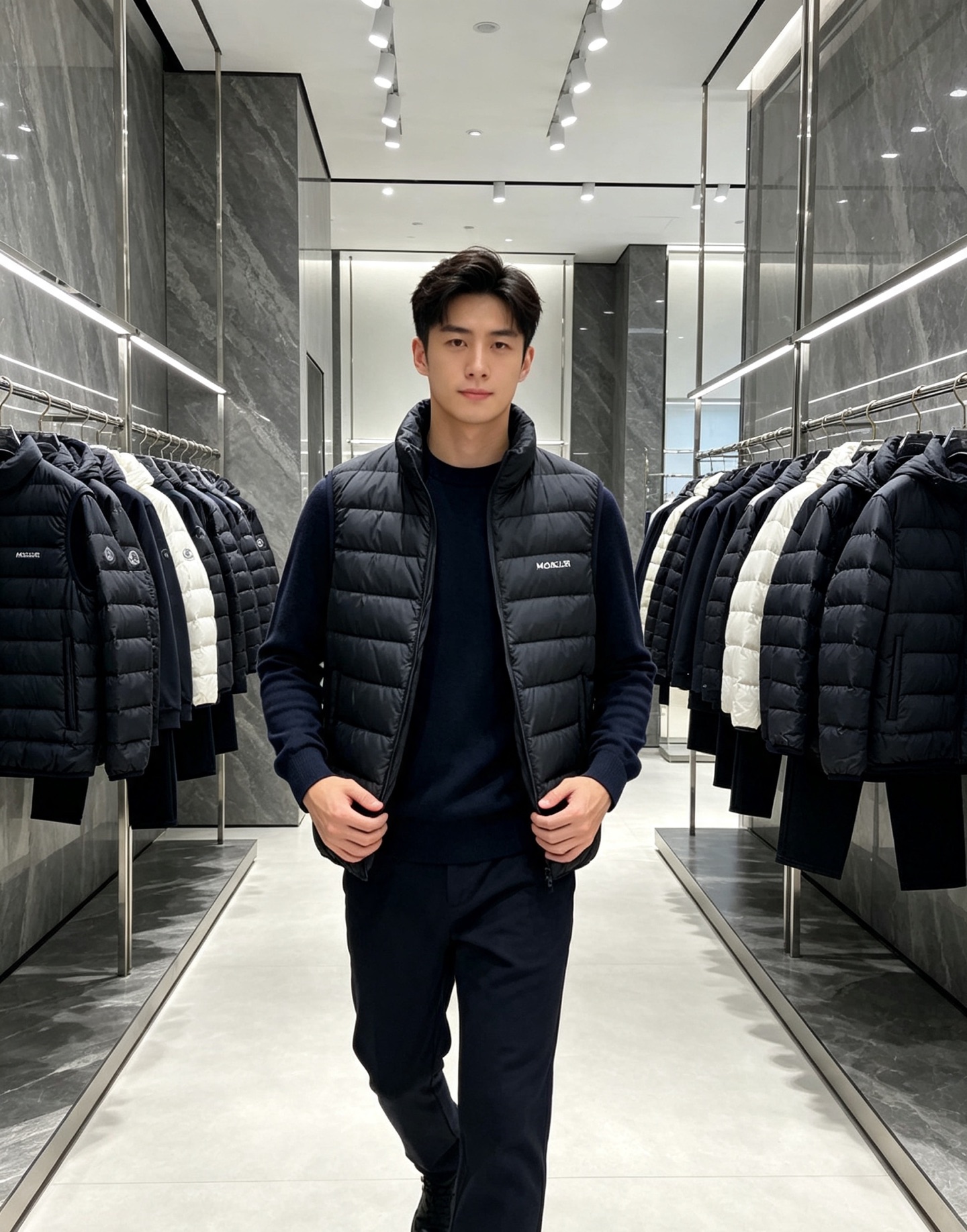 Moncler 蒙口 2026秋冬新款二合一可拆连帽羽绒服马甲 原版定制拉链五金,袖臂经典徽章标,胸前品牌字母印花 90 Moncler 蒙口 2026秋冬新款二合一可拆连帽羽绒服马甲 原版定制拉链五金,袖臂经典徽章标,胸前品牌字母印花 90