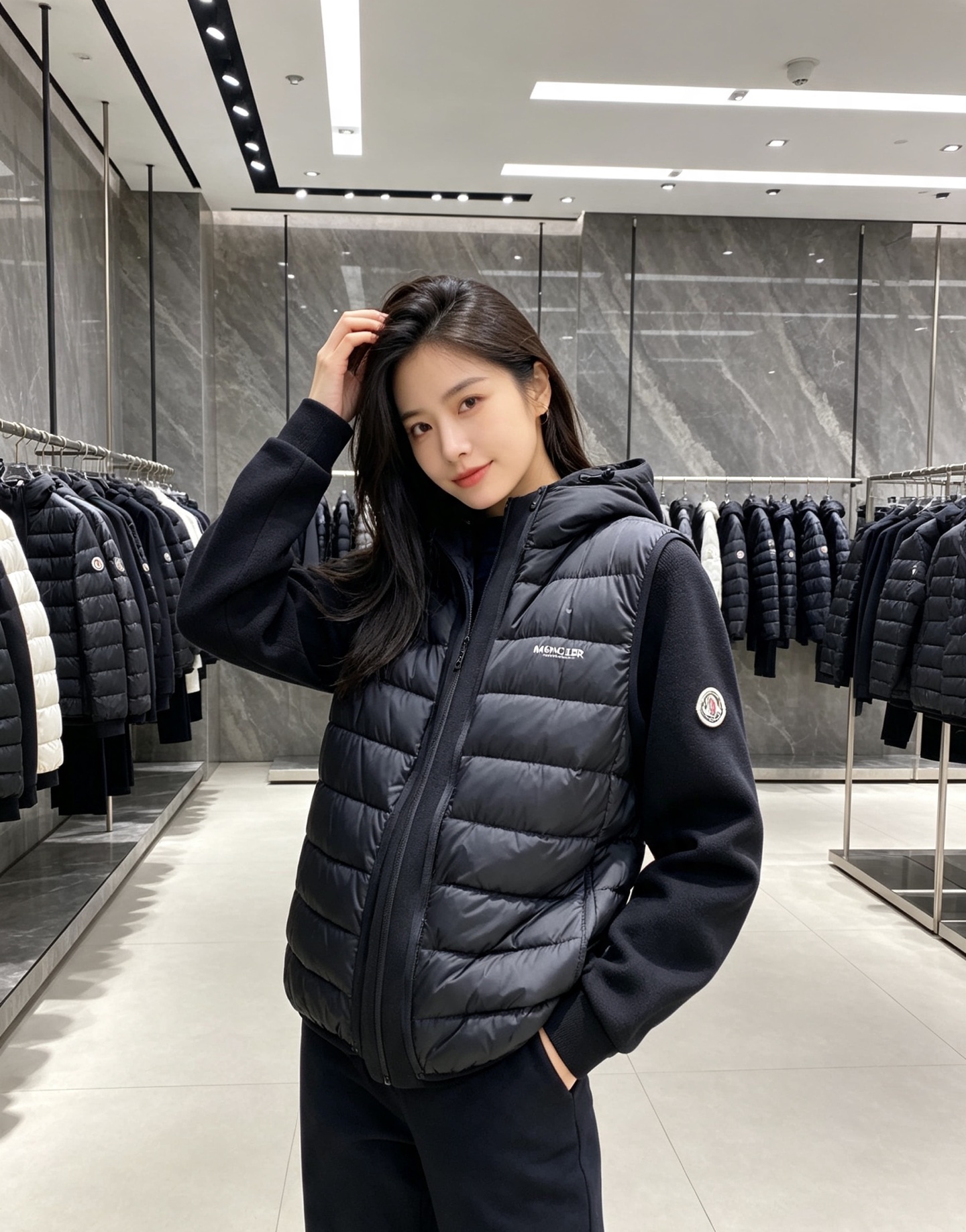 Moncler 蒙口 2026秋冬新款二合一可拆连帽羽绒服马甲 原版定制拉链五金,袖臂经典徽章标,胸前品牌字母印花 90 Moncler 蒙口 2026秋冬新款二合一可拆连帽羽绒服马甲 原版定制拉链五金,袖臂经典徽章标,胸前品牌字母印花 90