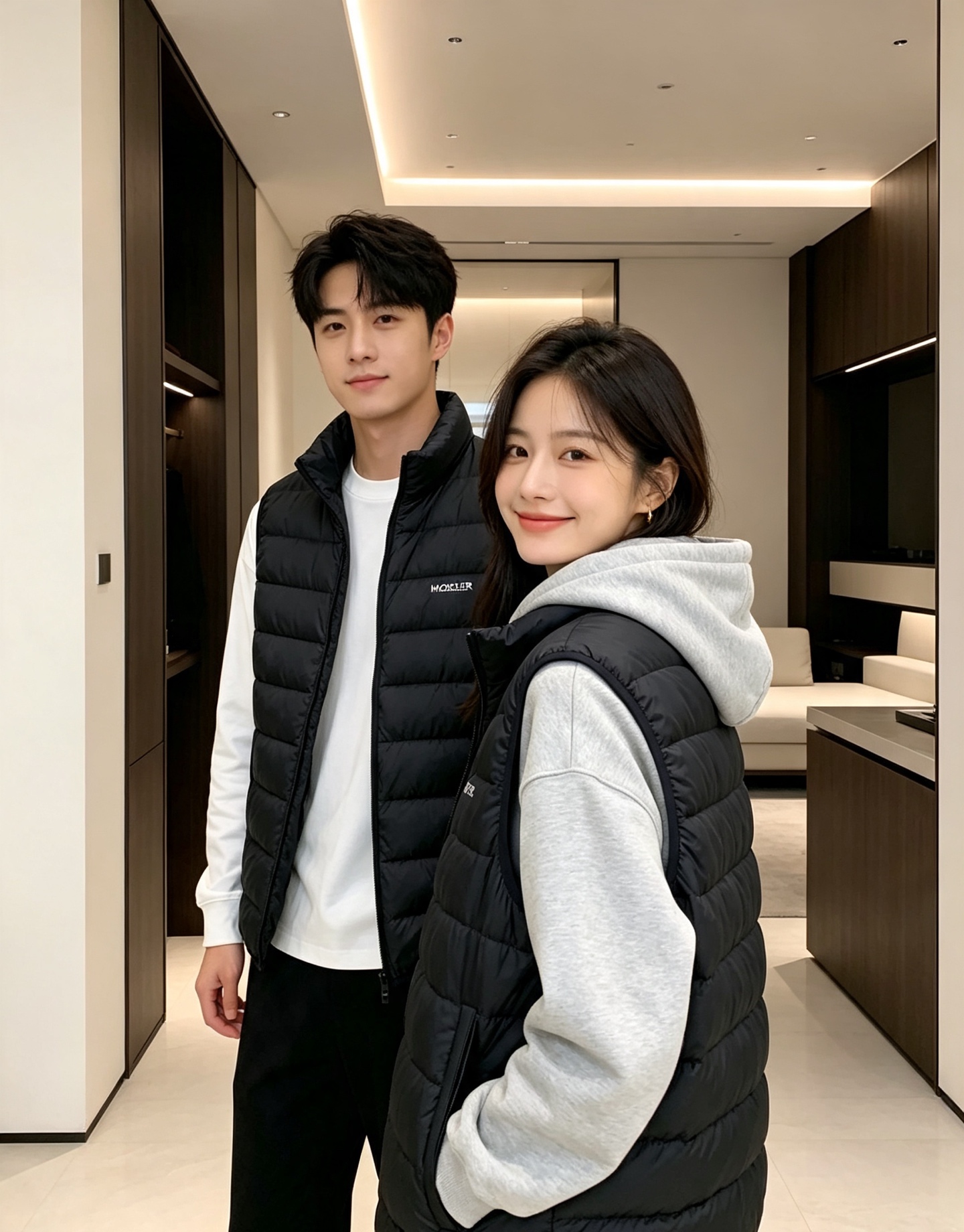 Moncler 蒙口 2026秋冬新款二合一可拆连帽羽绒服马甲 原版定制拉链五金,袖臂经典徽章标,胸前品牌字母印花 90 Moncler 蒙口 2026秋冬新款二合一可拆连帽羽绒服马甲 原版定制拉链五金,袖臂经典徽章标,胸前品牌字母印花 90