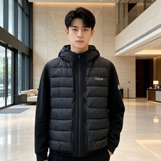 Moncler 蒙口 2026秋冬新款二合一可拆连帽羽绒服马甲 原版定制拉链五金,袖臂经典徽章标,胸前品牌字母印花 90 Moncler 蒙口 2026秋冬新款二合一可拆连帽羽绒服马甲 原版定制拉链五金,袖臂经典徽章标,胸前品牌字母印花 90