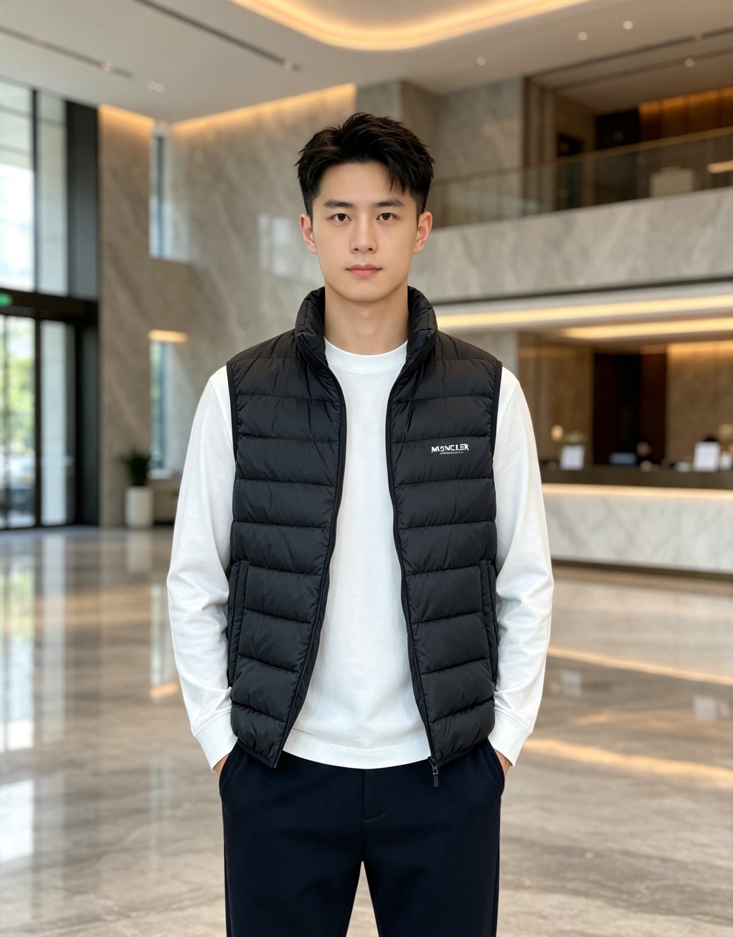Moncler 蒙口 2026秋冬新款二合一可拆连帽羽绒服马甲 原版定制拉链五金,袖臂经典徽章标,胸前品牌字母印花 90 Moncler 蒙口 2026秋冬新款二合一可拆连帽羽绒服马甲 原版定制拉链五金,袖臂经典徽章标,胸前品牌字母印花 90