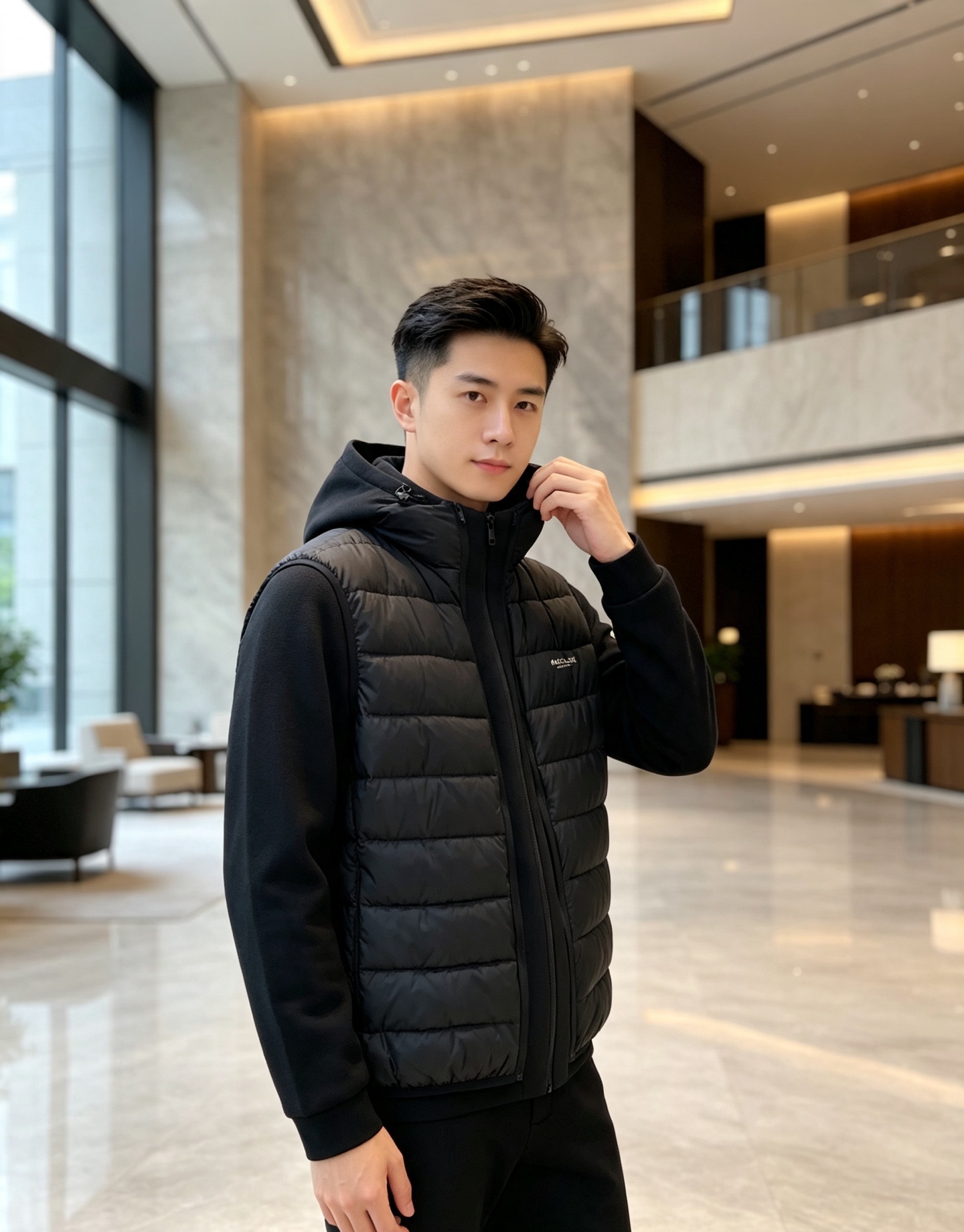 Moncler 蒙口 2026秋冬新款二合一可拆连帽羽绒服马甲 原版定制拉链五金,袖臂经典徽章标,胸前品牌字母印花 90 Moncler 蒙口 2026秋冬新款二合一可拆连帽羽绒服马甲 原版定制拉链五金,袖臂经典徽章标,胸前品牌字母印花 90