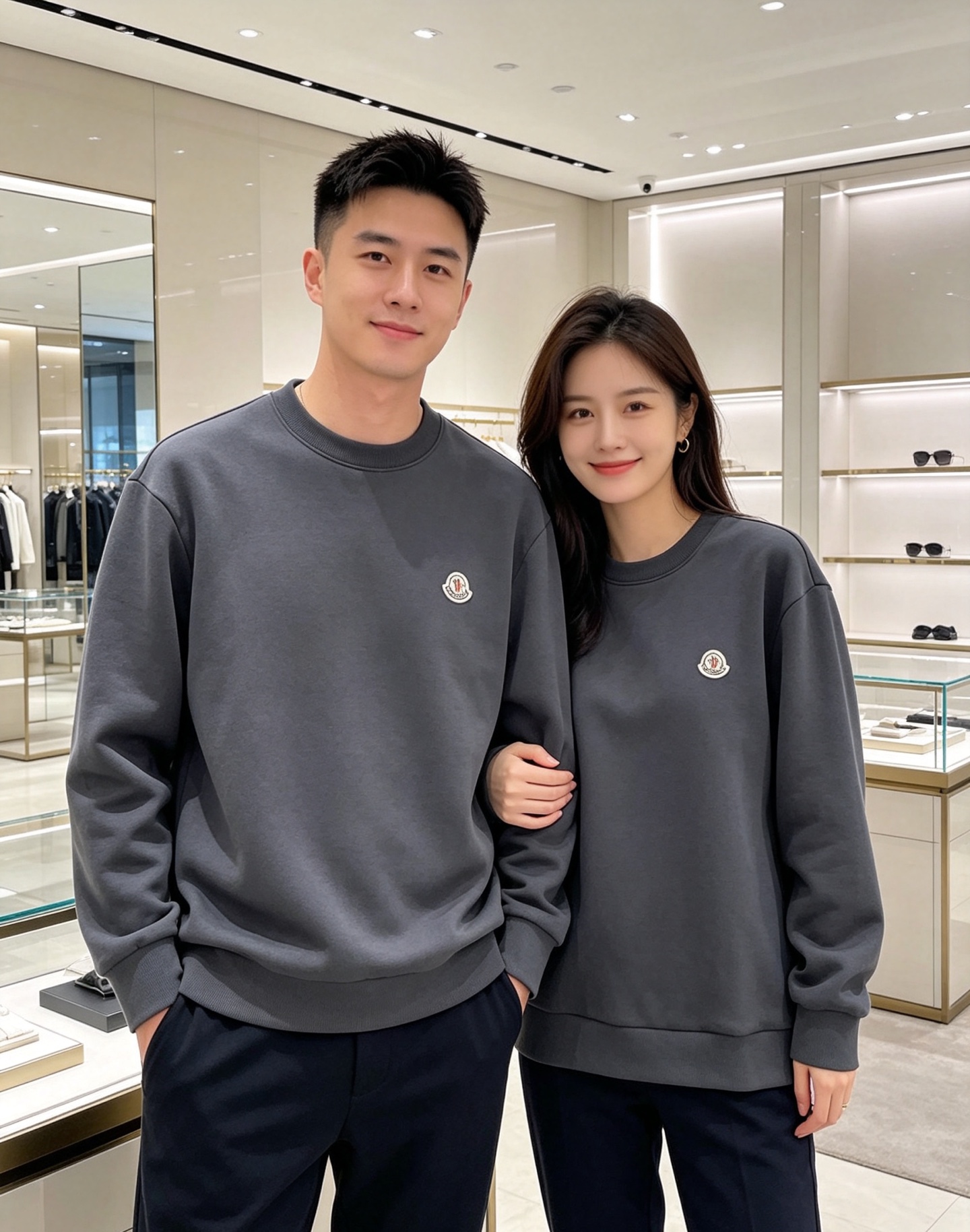 Moncler 蒙口 2026秋冬新款圆领空气层卫衣 经典品牌刺绣小logo，细节质感在线。采用空气层面料，挺括亲肤不易