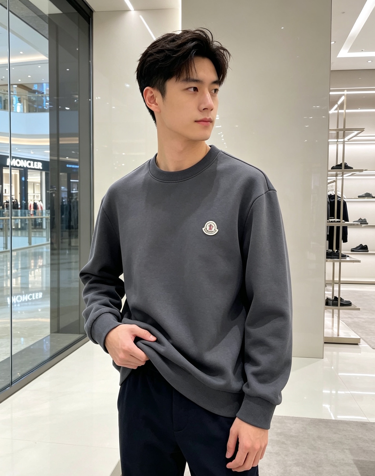 Moncler 蒙口 2026秋冬新款圆领空气层卫衣 经典品牌刺绣小logo，细节质感在线。采用空气层面料，挺括亲肤不易