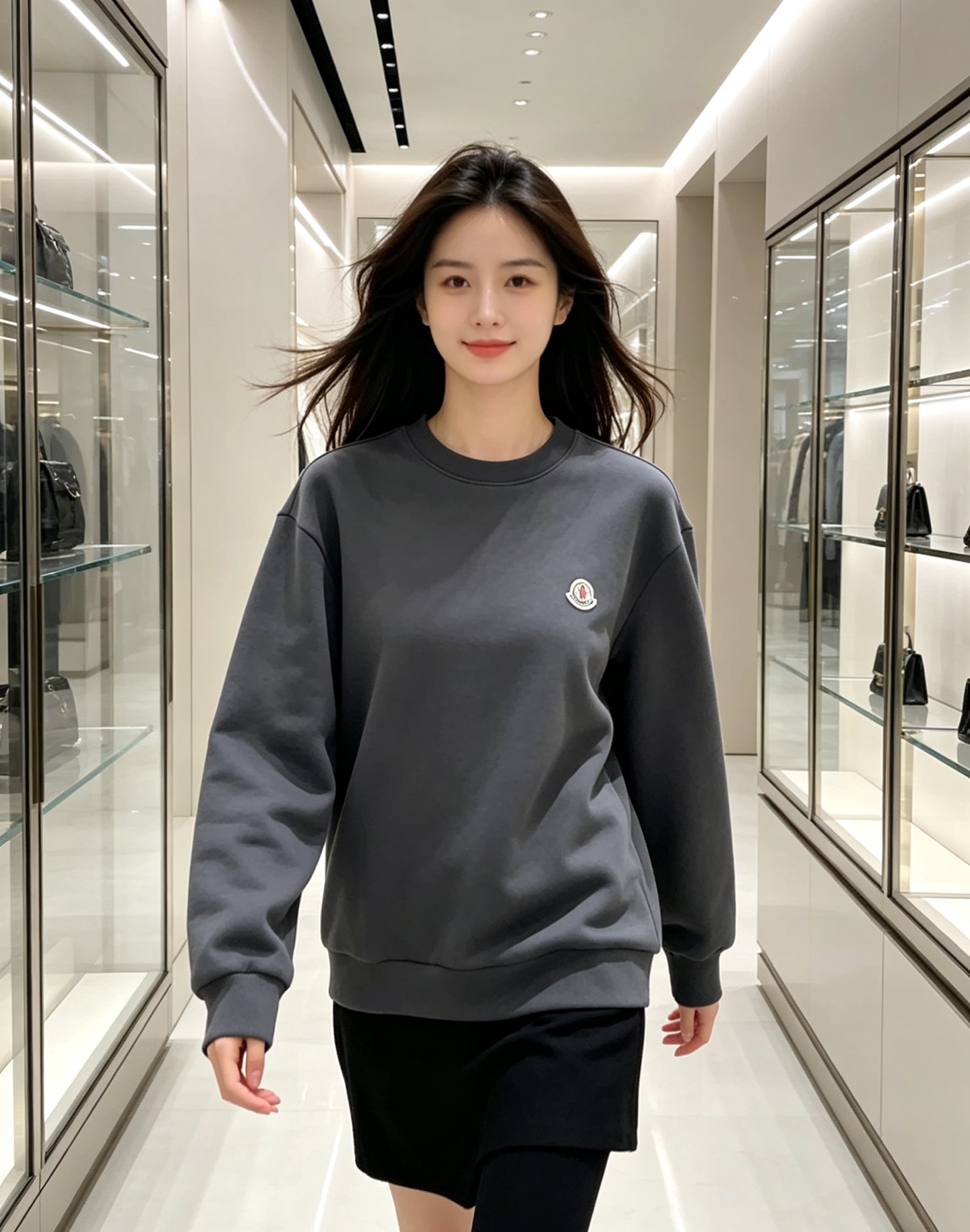 Moncler 蒙口 2026秋冬新款圆领空气层卫衣 经典品牌刺绣小logo，细节质感在线。采用空气层面料，挺括亲肤不易