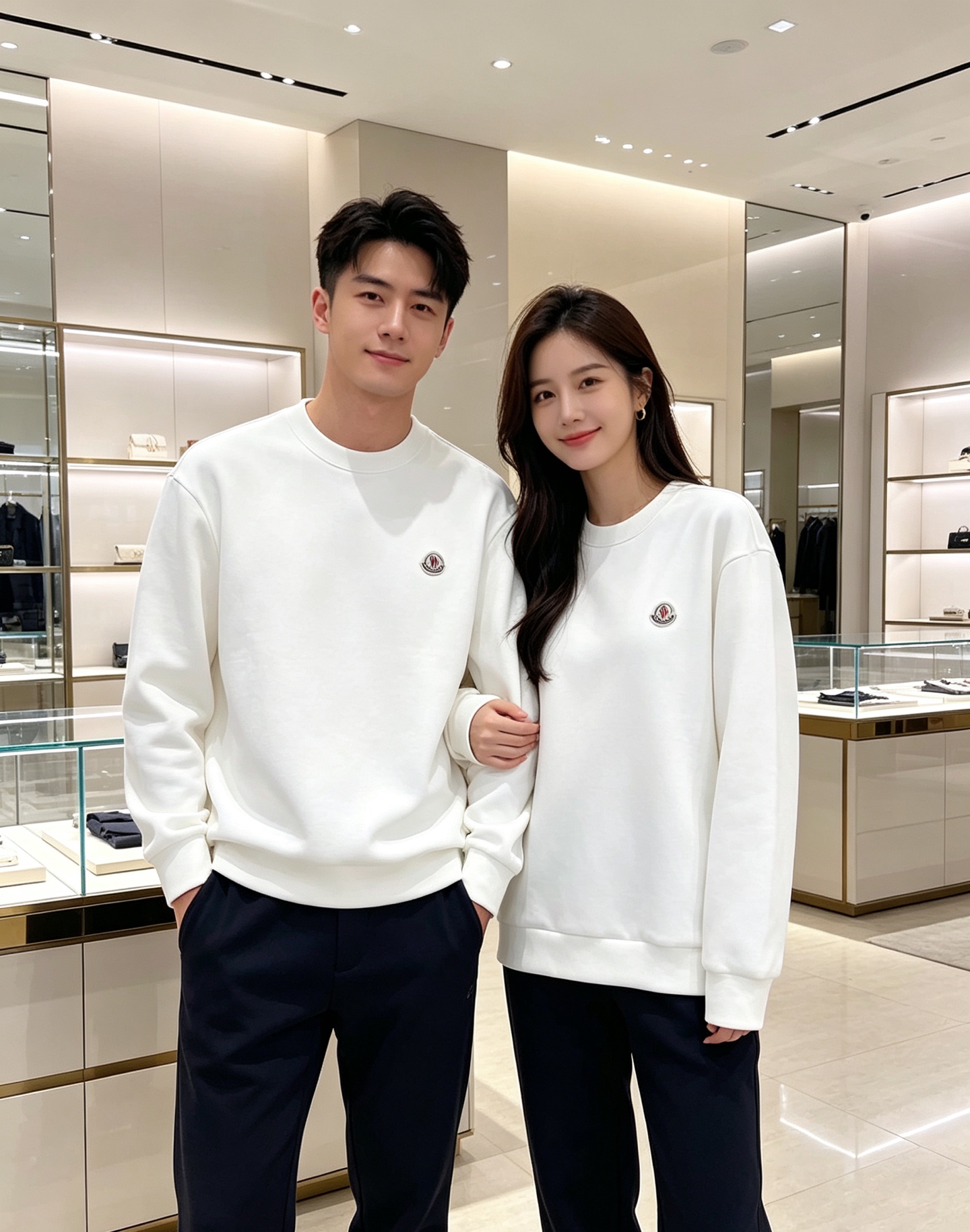 Moncler 蒙口 2026秋冬新款圆领空气层卫衣 经典品牌刺绣小logo，细节质感在线。采用空气层面料，挺括亲肤不易