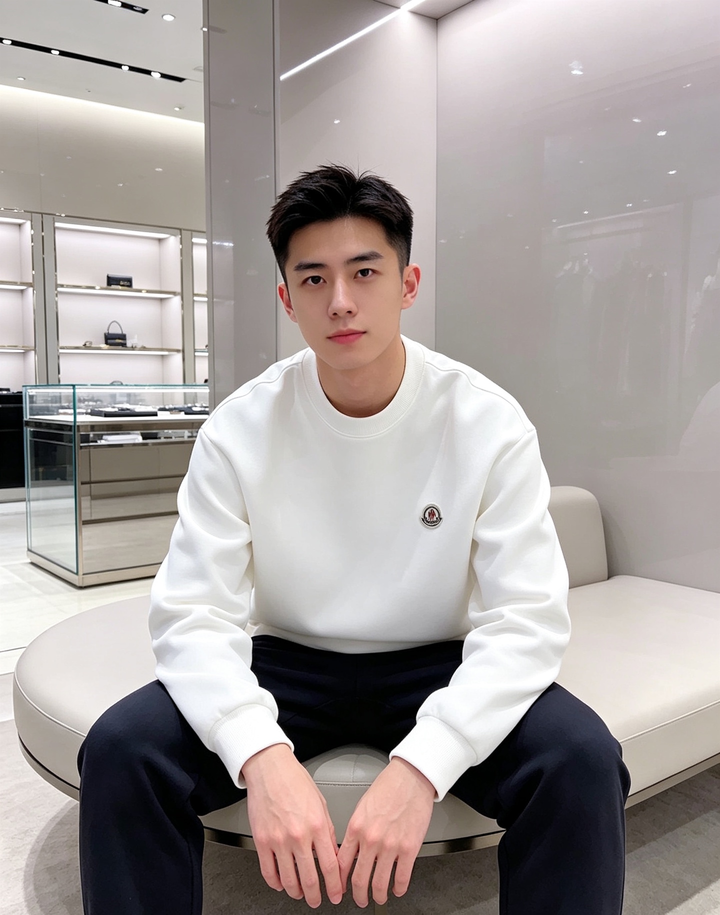 Moncler 蒙口 2026秋冬新款圆领空气层卫衣 经典品牌刺绣小logo，细节质感在线。采用空气层面料，挺括亲肤不易