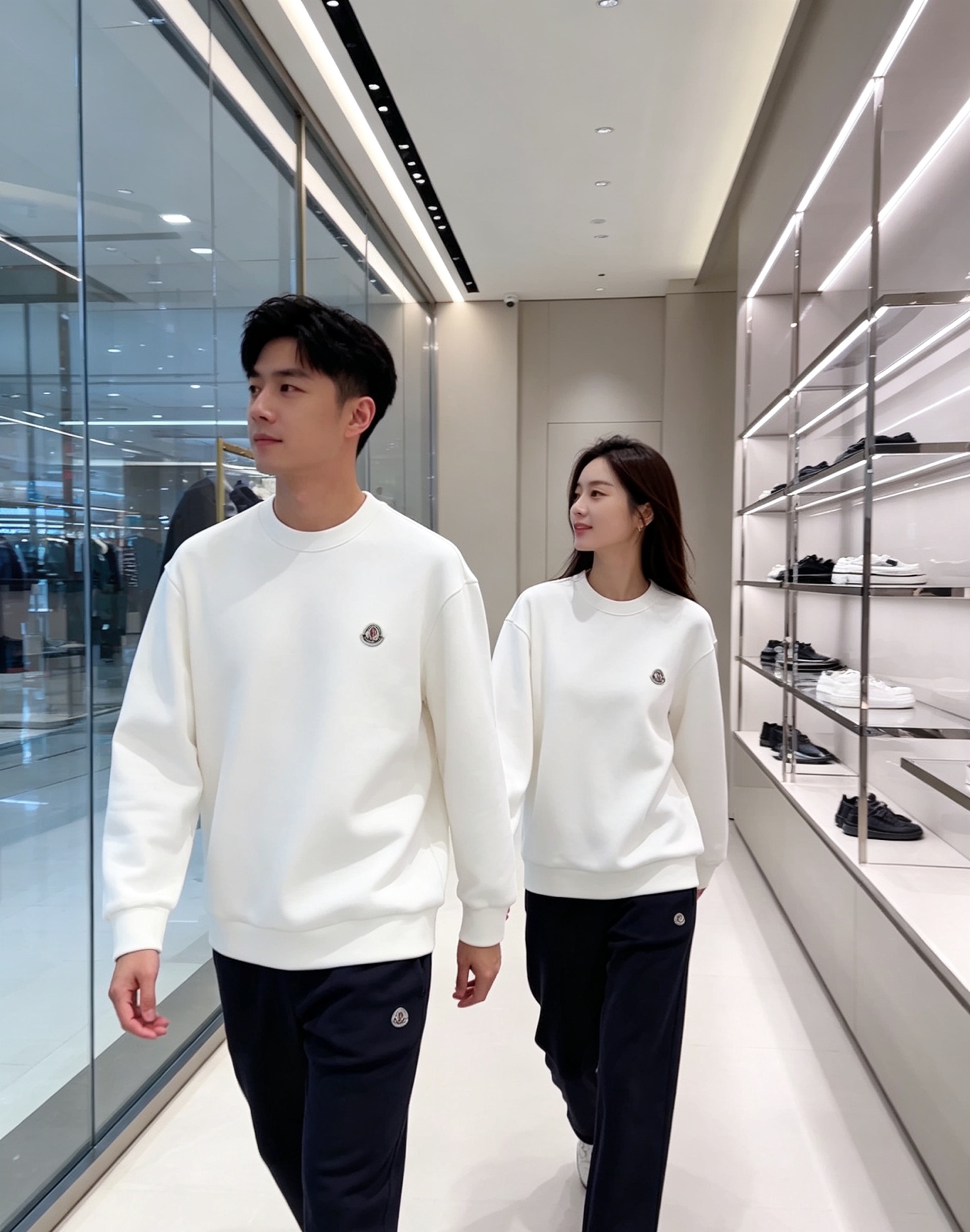 Moncler 蒙口 2026秋冬新款圆领空气层卫衣 经典品牌刺绣小logo，细节质感在线。采用空气层面料，挺括亲肤不易