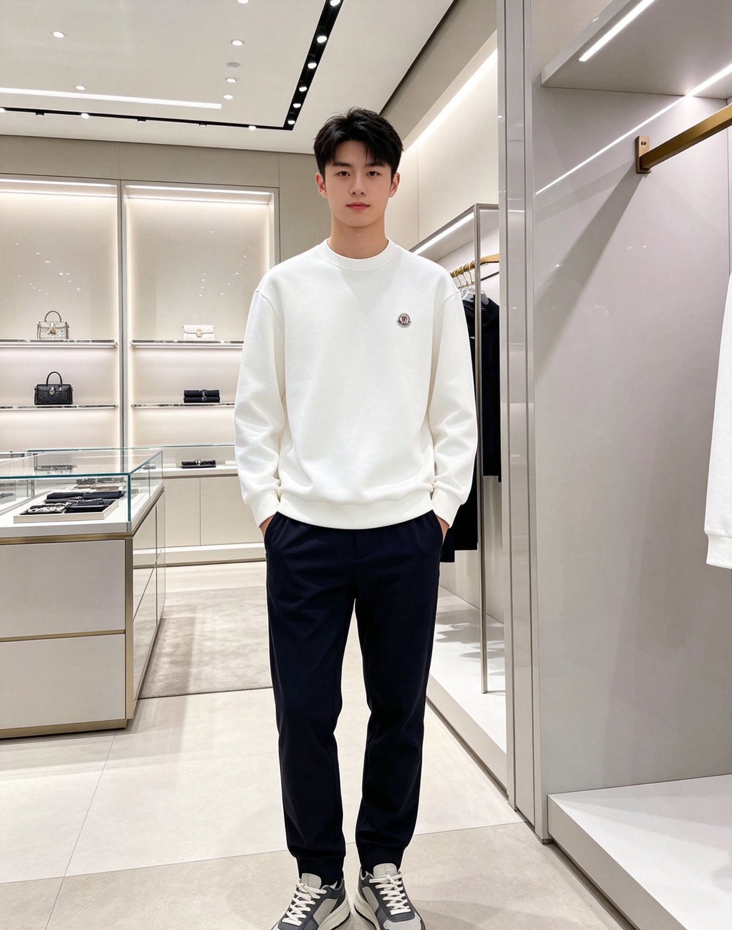 Moncler 蒙口 2026秋冬新款圆领空气层卫衣 经典品牌刺绣小logo，细节质感在线。采用空气层面料，挺括亲肤不易
