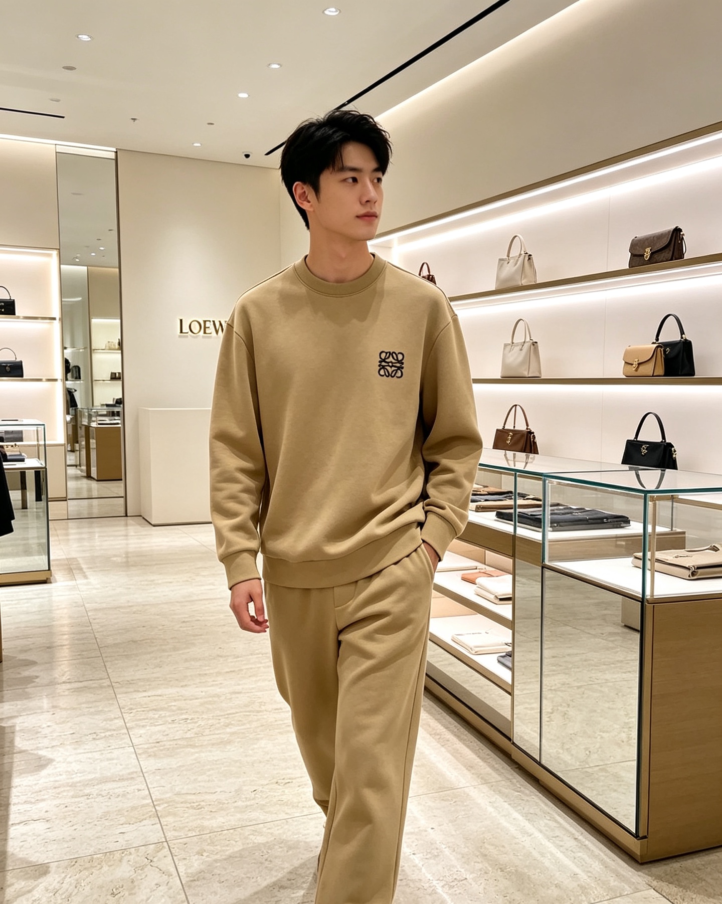 Loewe 罗意威 2026秋冬新款休闲圆领空气层卫衣 经典Anagram刺绣logo，艺术感十足。选用空气层面料，柔软