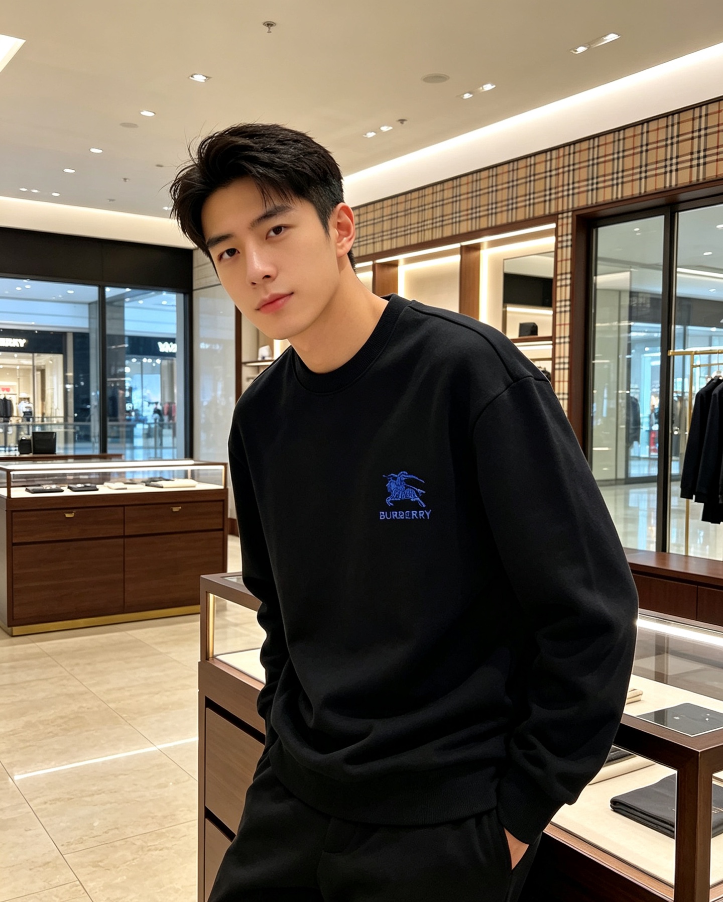 Burberry 巴宝莉 2026秋冬新款休闲圆领空气层卫衣 经典蓝色战马刺绣logo，辨识度十足。选用空气层面料，柔软