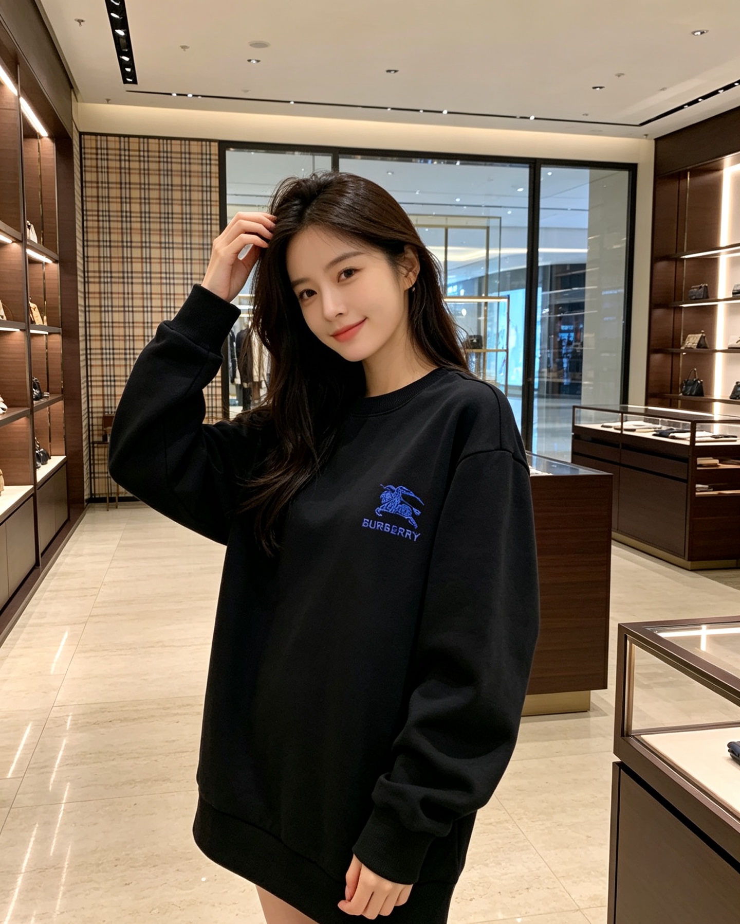 Burberry 巴宝莉 2026秋冬新款休闲圆领空气层卫衣 经典蓝色战马刺绣logo，辨识度十足。选用空气层面料，柔软