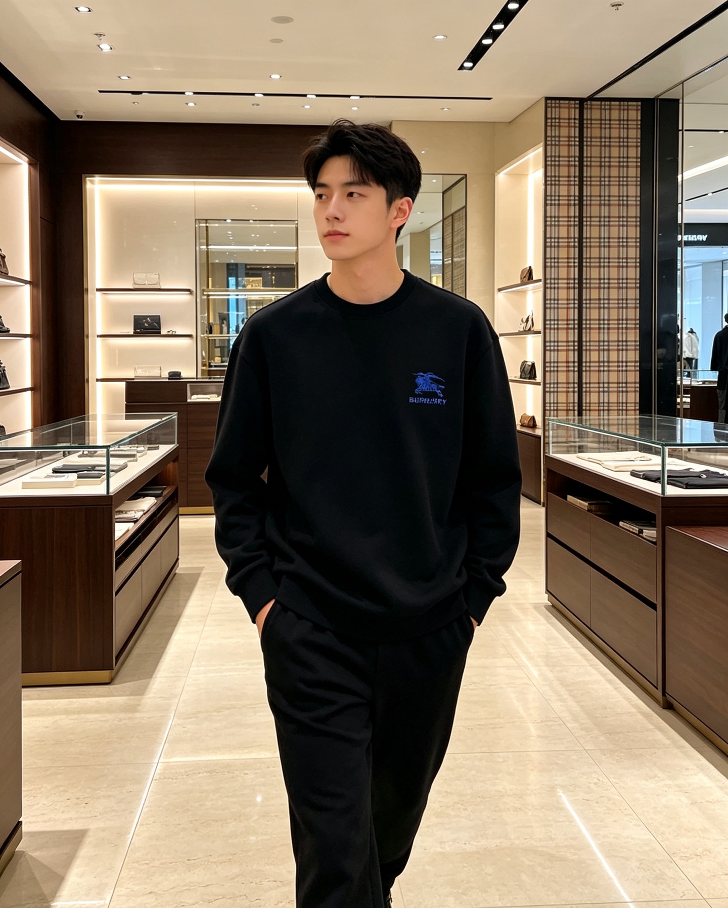 Burberry 巴宝莉 2026秋冬新款休闲圆领空气层卫衣 经典蓝色战马刺绣logo，辨识度十足。选用空气层面料，柔软