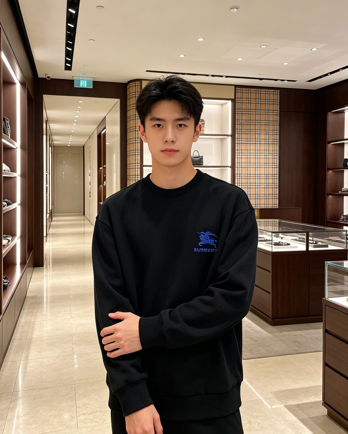 Burberry 巴宝莉 2026秋冬新款休闲圆领空气层卫衣 经典蓝色战马刺绣logo，辨识度十足。选用空气层面料，柔软