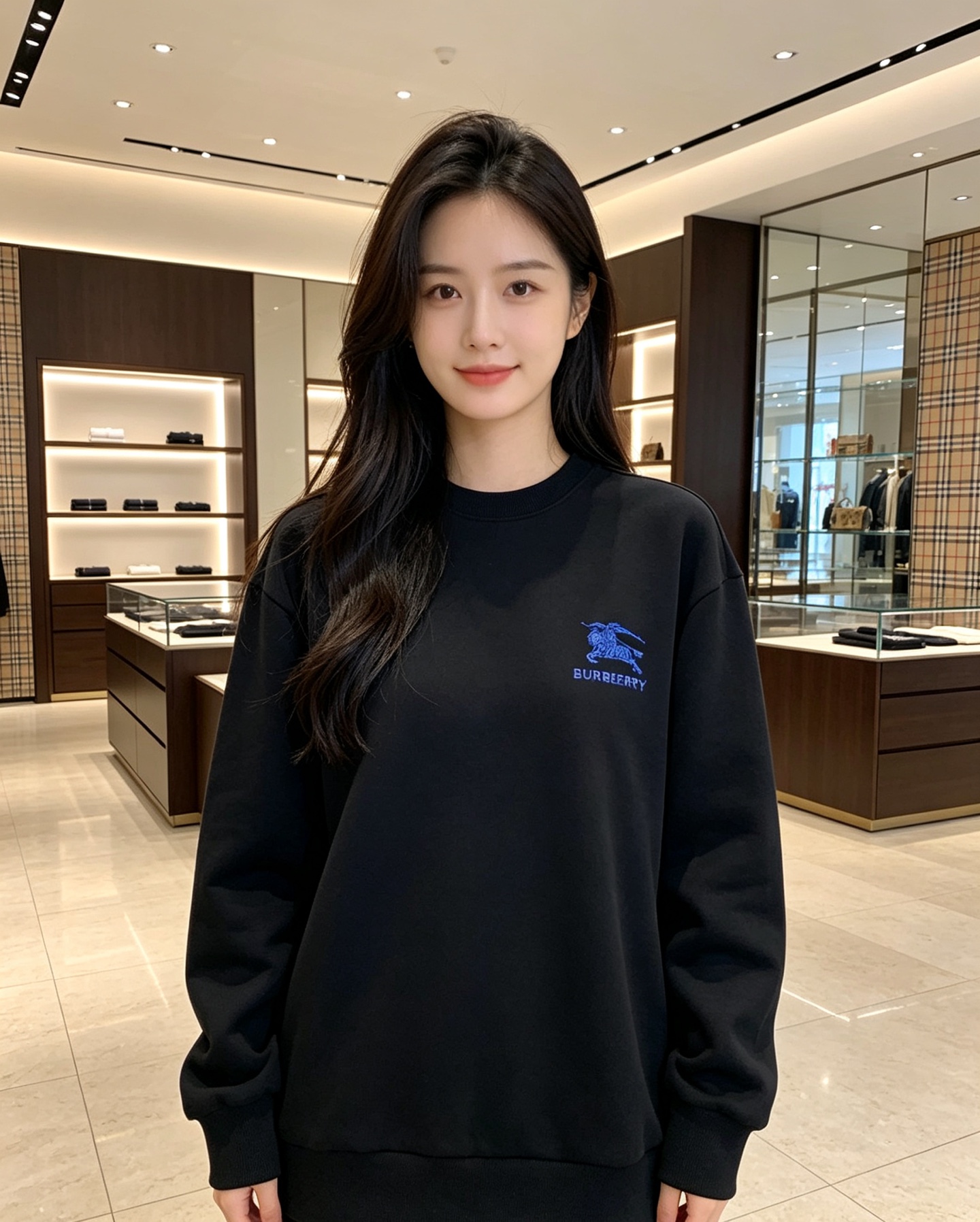 Burberry 巴宝莉 2026秋冬新款休闲圆领空气层卫衣 经典蓝色战马刺绣logo，辨识度十足。选用空气层面料，柔软