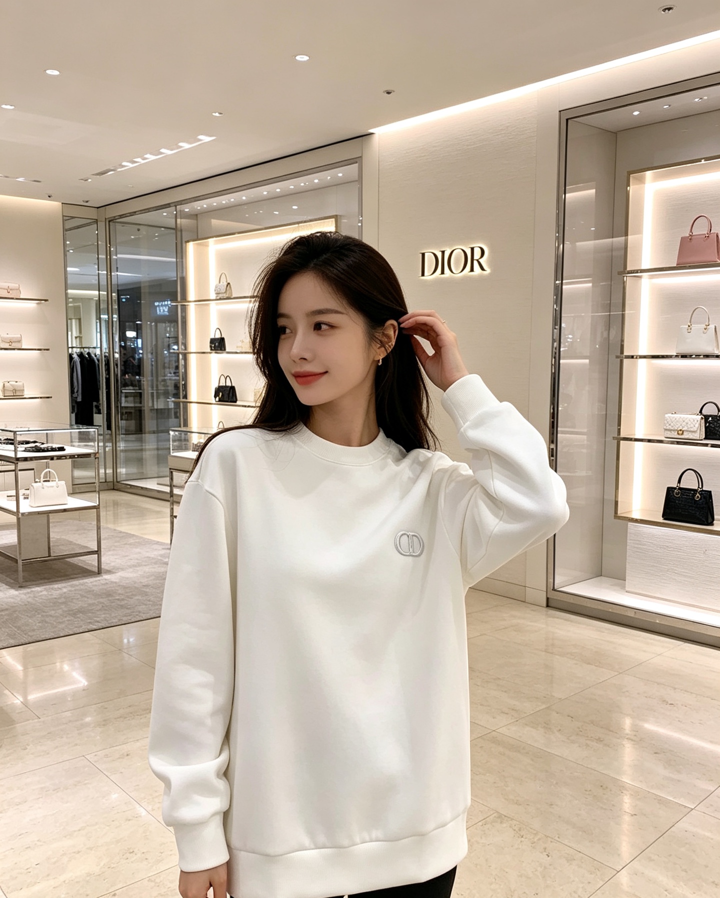 Dior 迪奥 2026秋冬新款休闲圆领空气层卫衣 经典同色CD刺绣logo，低调有质感。选用空气层面料，柔软有型不易变