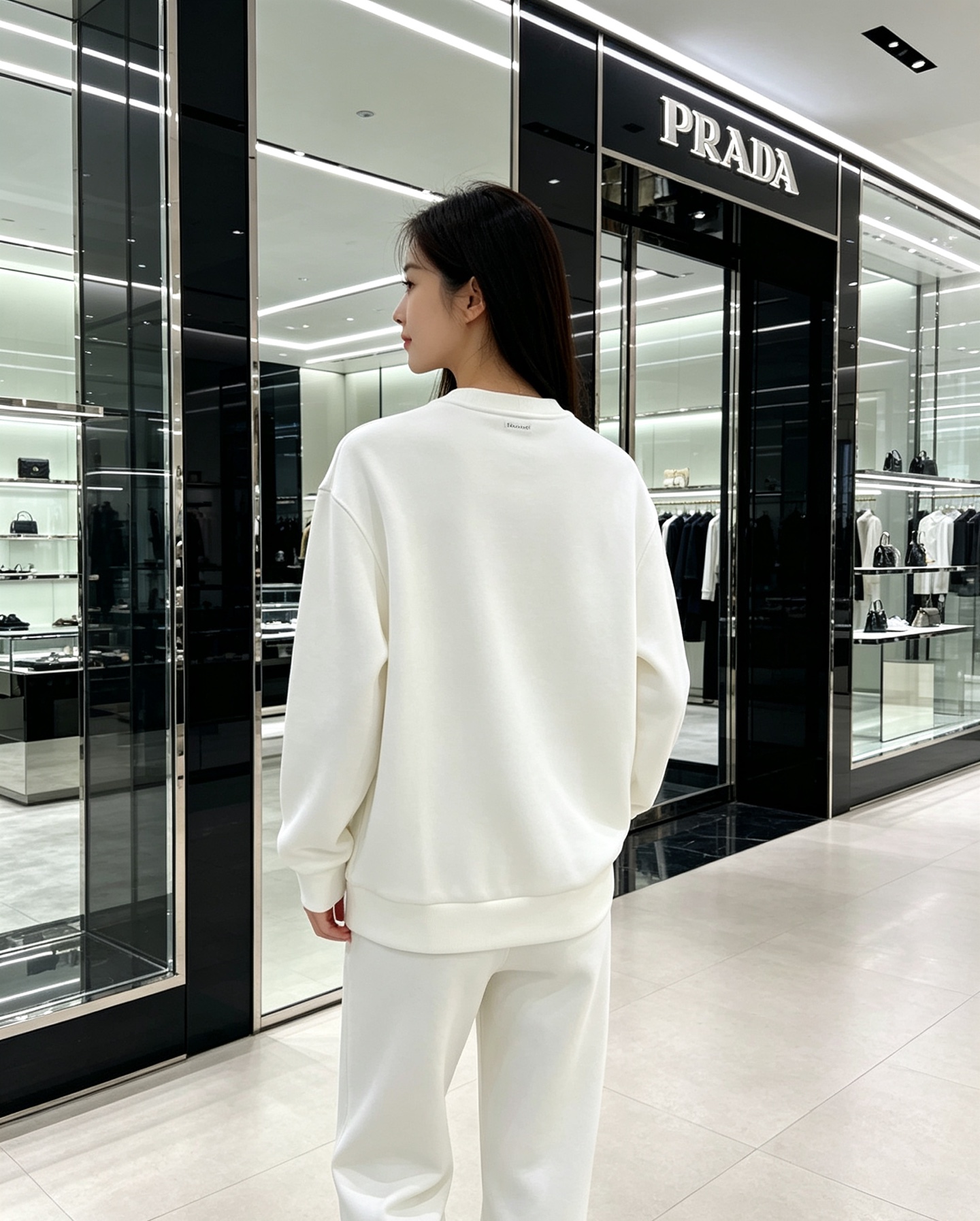 Prada 普拉达 2026秋冬新款休闲圆领空气层卫衣 经典金属三角logo，辨识度拉满。选用空气层面料，柔软有型不易变