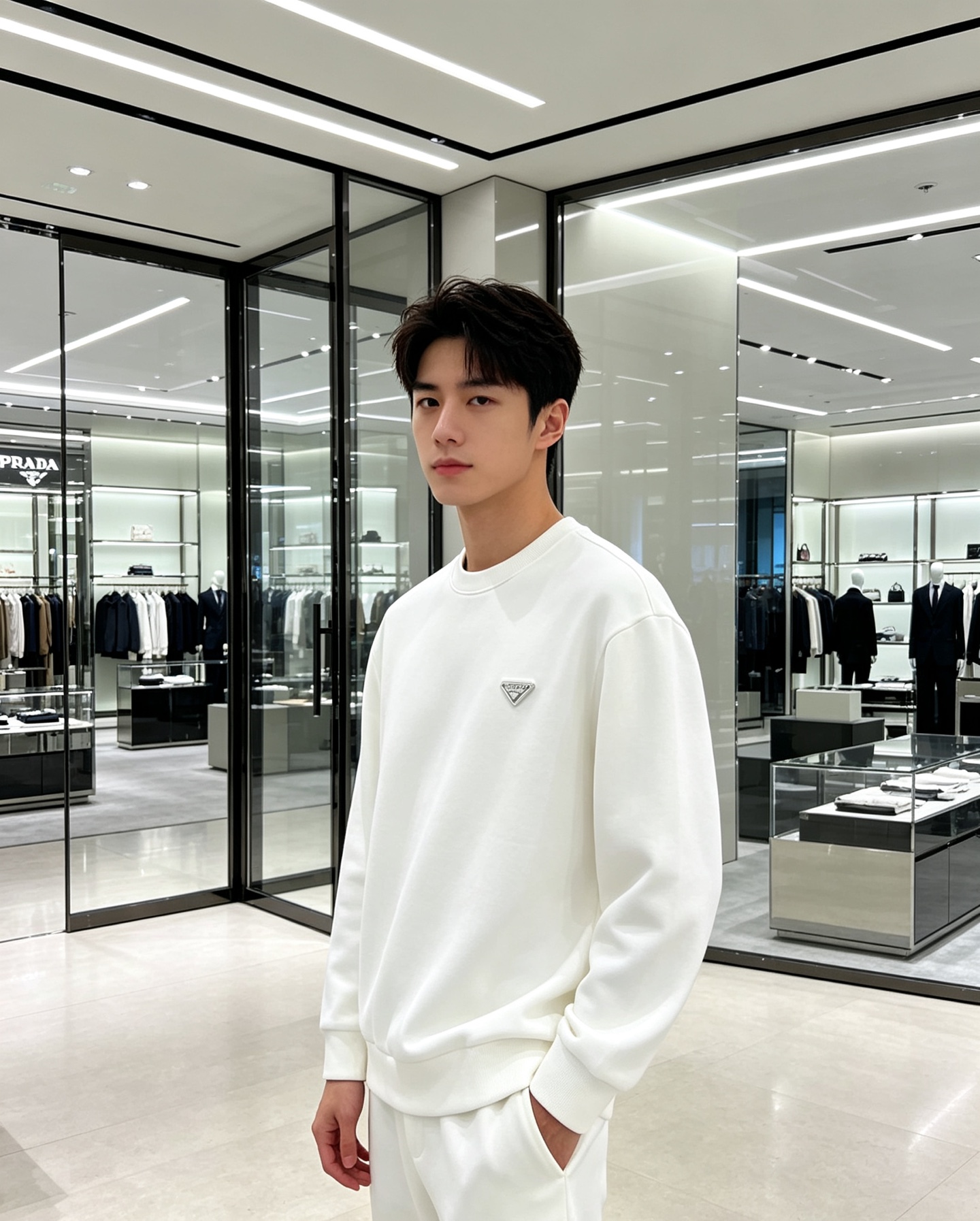 Prada 普拉达 2026秋冬新款休闲圆领空气层卫衣 经典金属三角logo，辨识度拉满。选用空气层面料，柔软有型不易变
