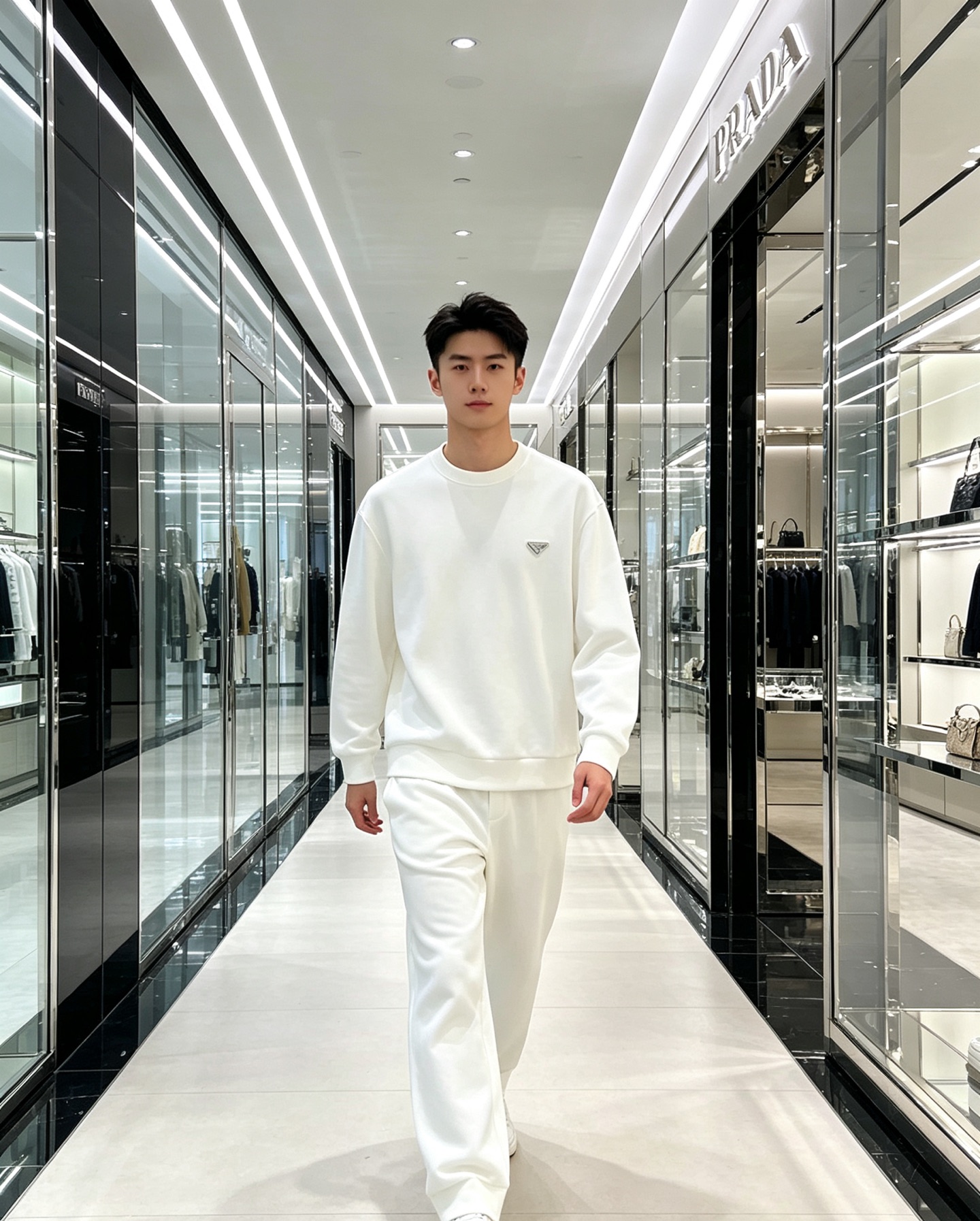 Prada 普拉达 2026秋冬新款休闲圆领空气层卫衣 经典金属三角logo，辨识度拉满。选用空气层面料，柔软有型不易变