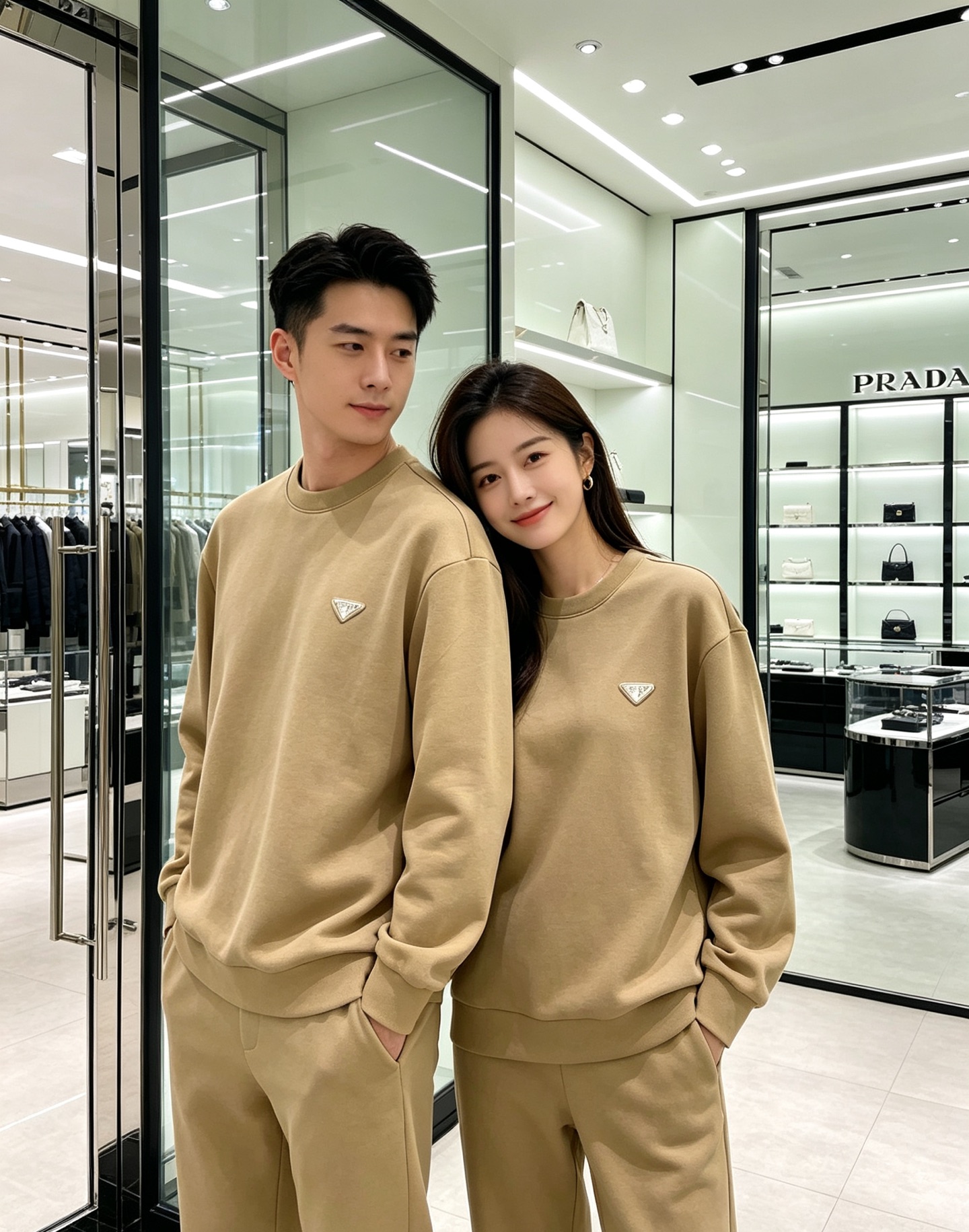 Prada 普拉达 2026秋冬新款休闲圆领空气层卫衣 经典金属三角logo，辨识度拉满。选用空气层面料，柔软有型不易变