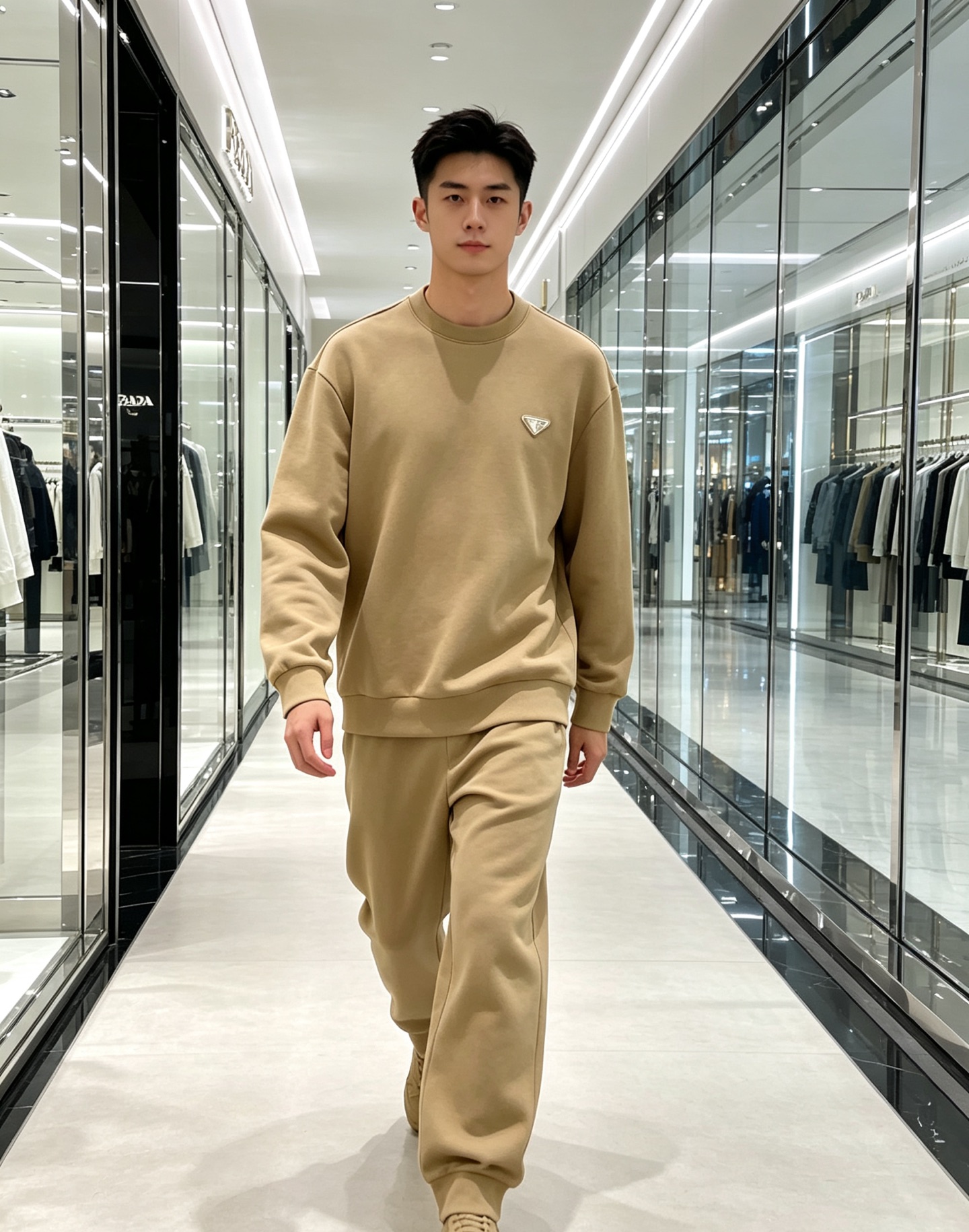 Prada 普拉达 2026秋冬新款休闲圆领空气层卫衣 经典金属三角logo，辨识度拉满。选用空气层面料，柔软有型不易变
