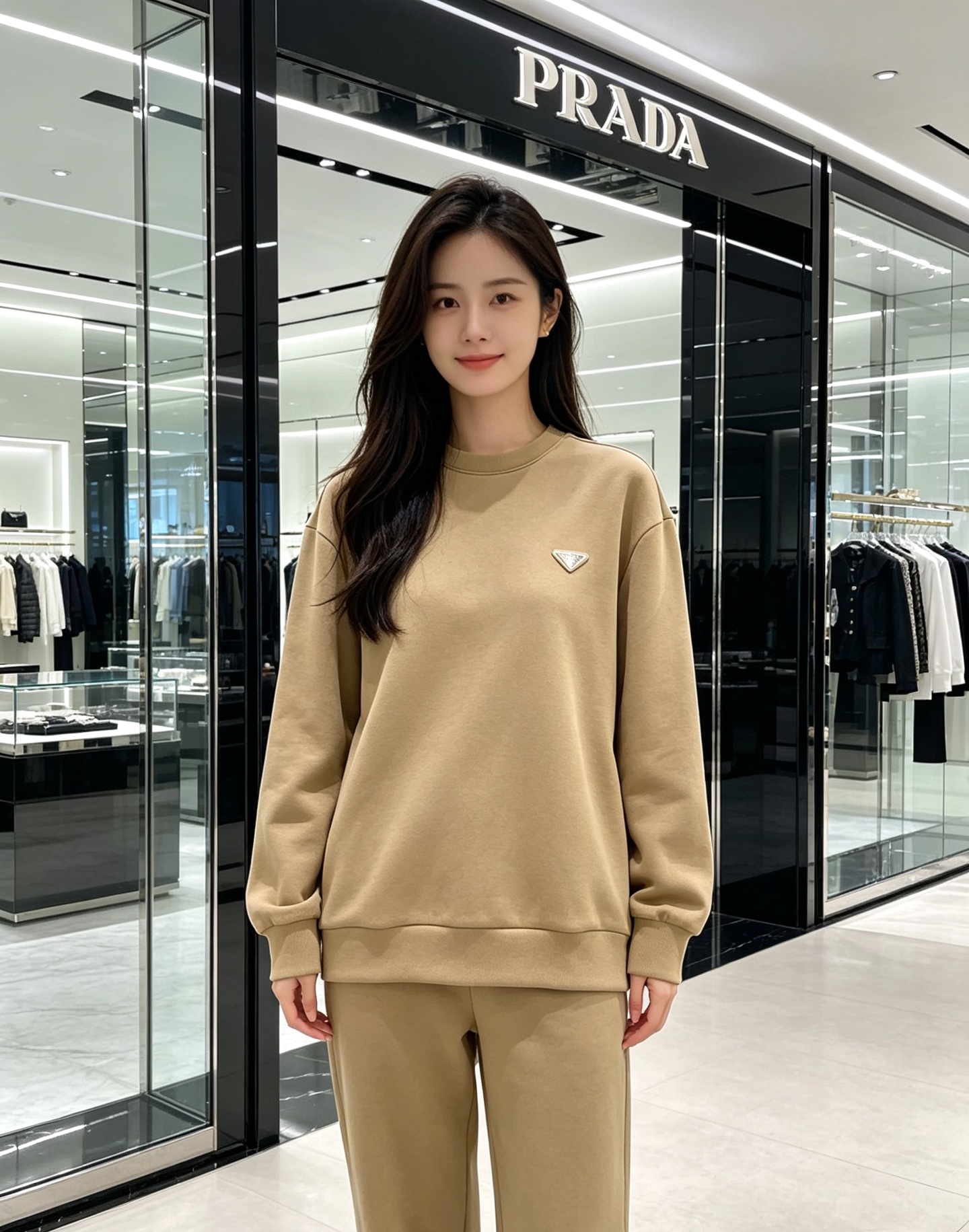 Prada 普拉达 2026秋冬新款休闲圆领空气层卫衣 经典金属三角logo，辨识度拉满。选用空气层面料，柔软有型不易变