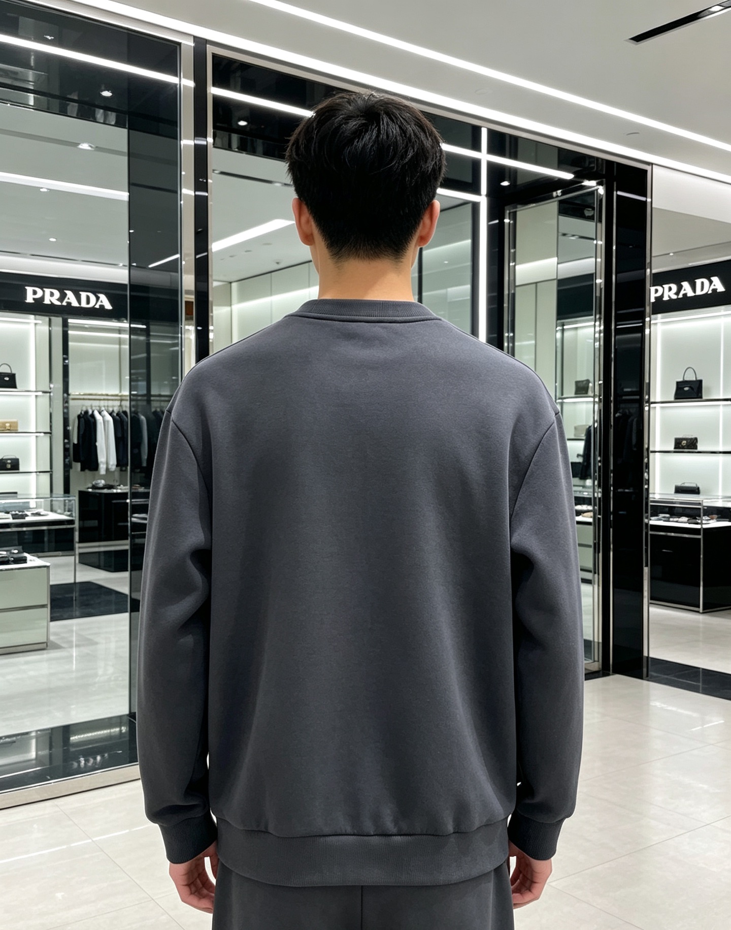 Prada 普拉达 2026秋冬新款休闲圆领空气层卫衣 经典金属三角logo，辨识度拉满。选用空气层面料，柔软有型不易变