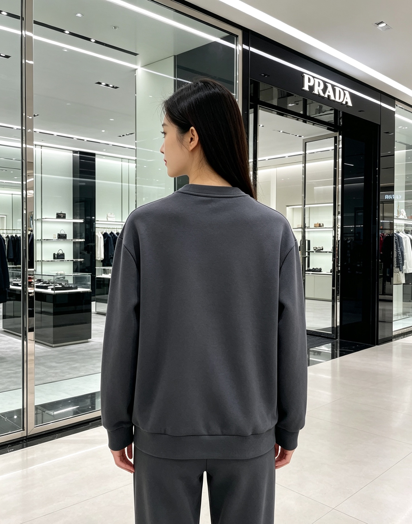 Prada 普拉达 2026秋冬新款休闲圆领空气层卫衣 经典金属三角logo，辨识度拉满。选用空气层面料，柔软有型不易变