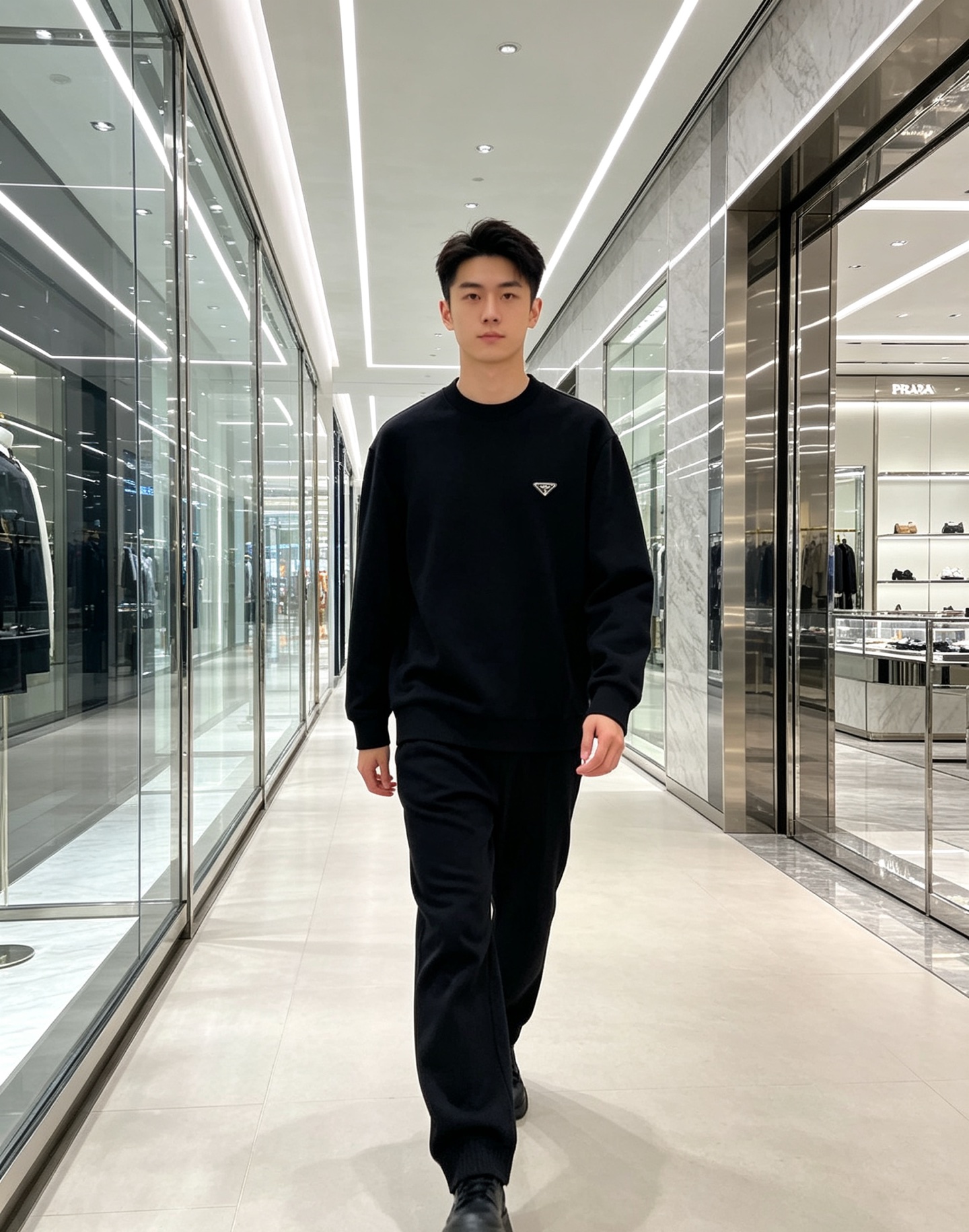 Prada 普拉达 2026秋冬新款休闲圆领空气层卫衣 经典金属三角logo，辨识度拉满。选用空气层面料，柔软有型不易变