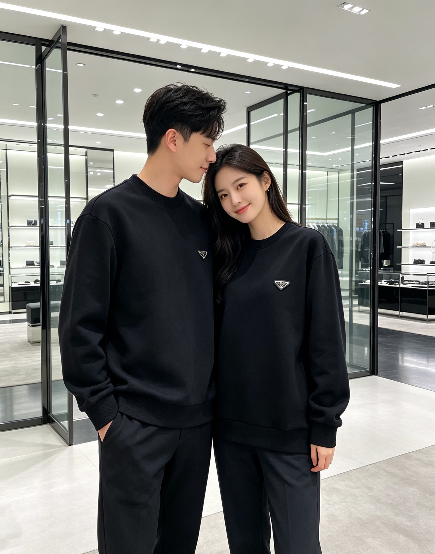 Prada 普拉达 2026秋冬新款休闲圆领空气层卫衣 经典金属三角logo，辨识度拉满。选用空气层面料，柔软有型不易变