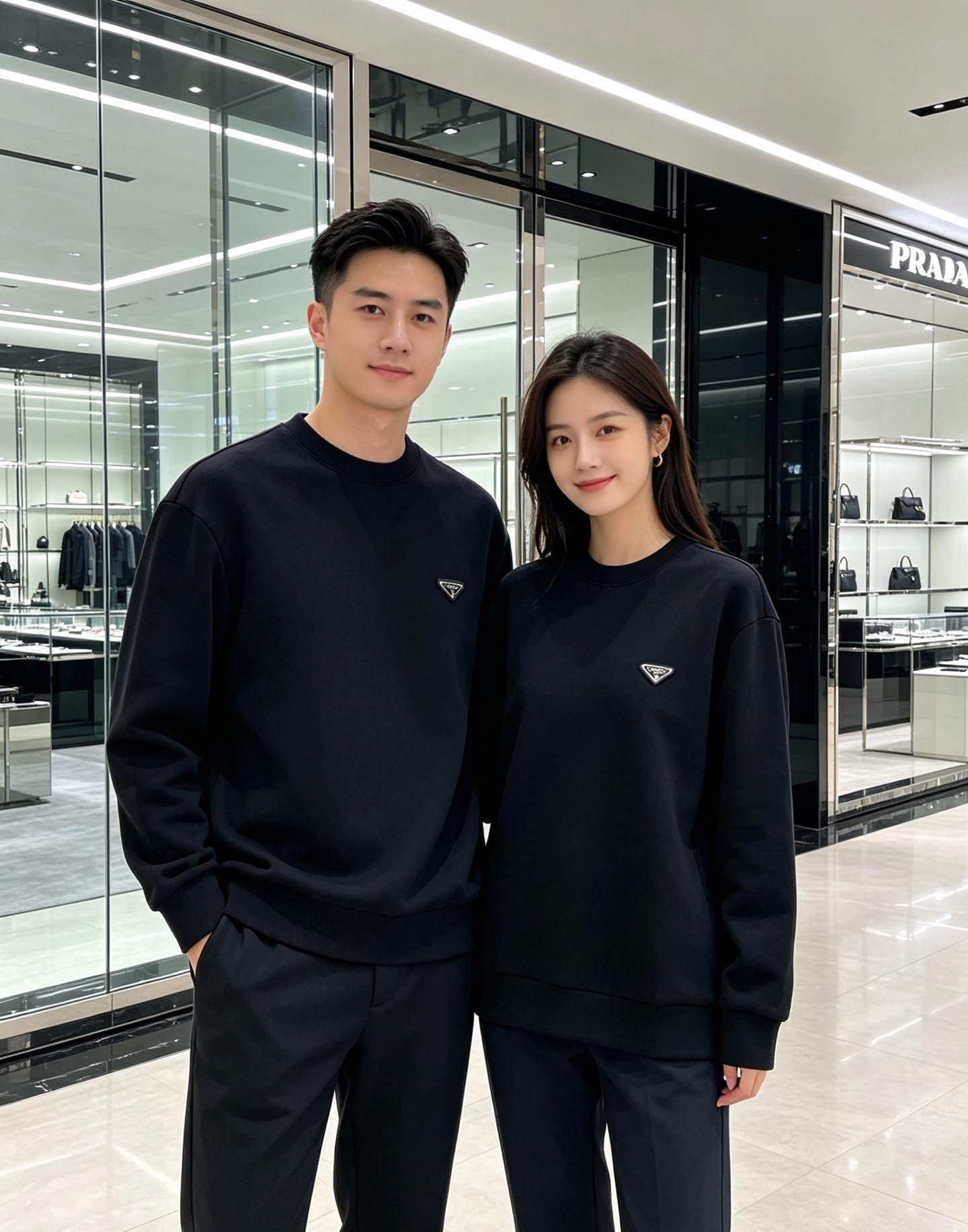 Prada 普拉达 2026秋冬新款休闲圆领空气层卫衣 经典金属三角logo，辨识度拉满。选用空气层面料，柔软有型不易变