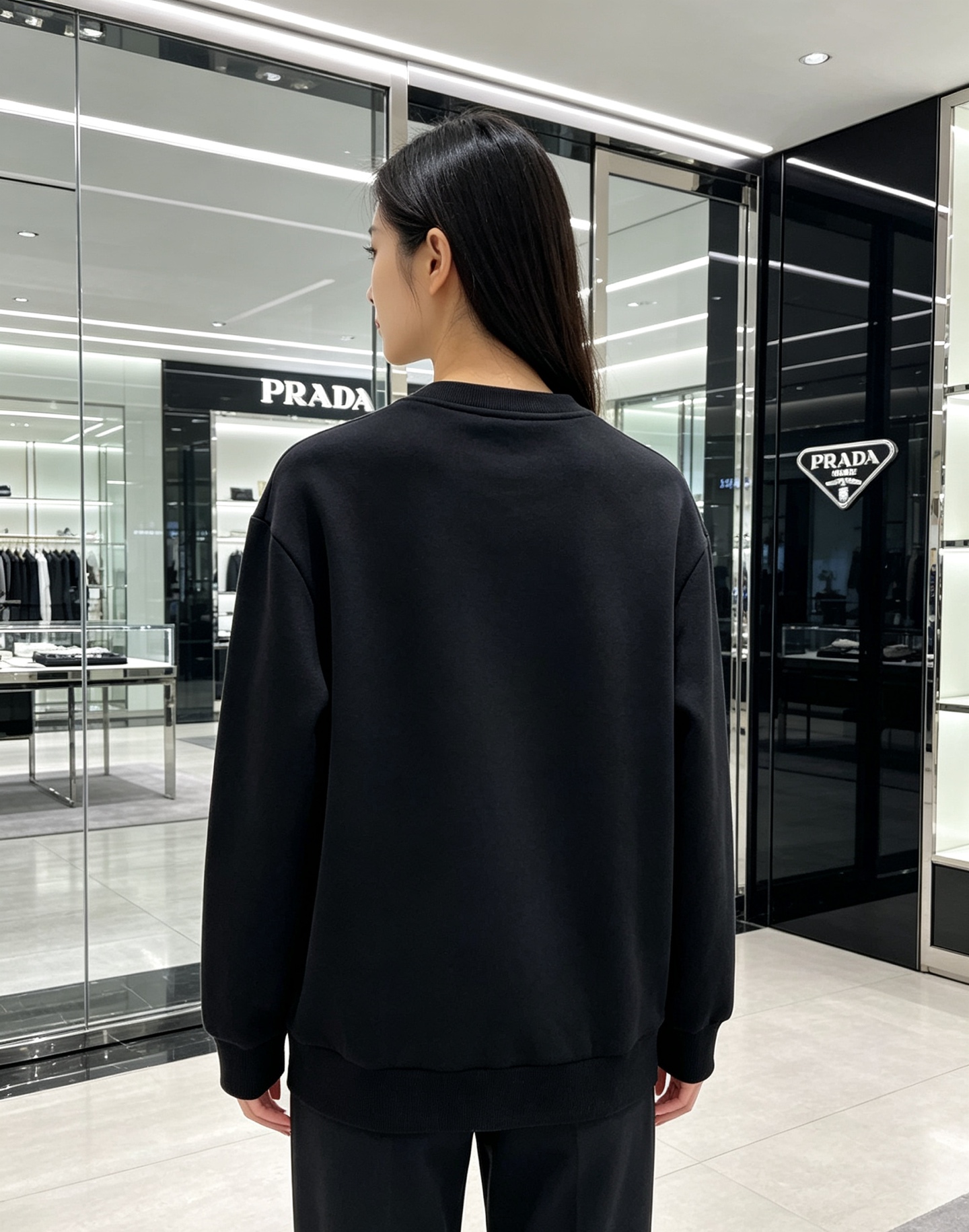 Prada 普拉达 2026秋冬新款休闲圆领空气层卫衣 经典金属三角logo，辨识度拉满。选用空气层面料，柔软有型不易变