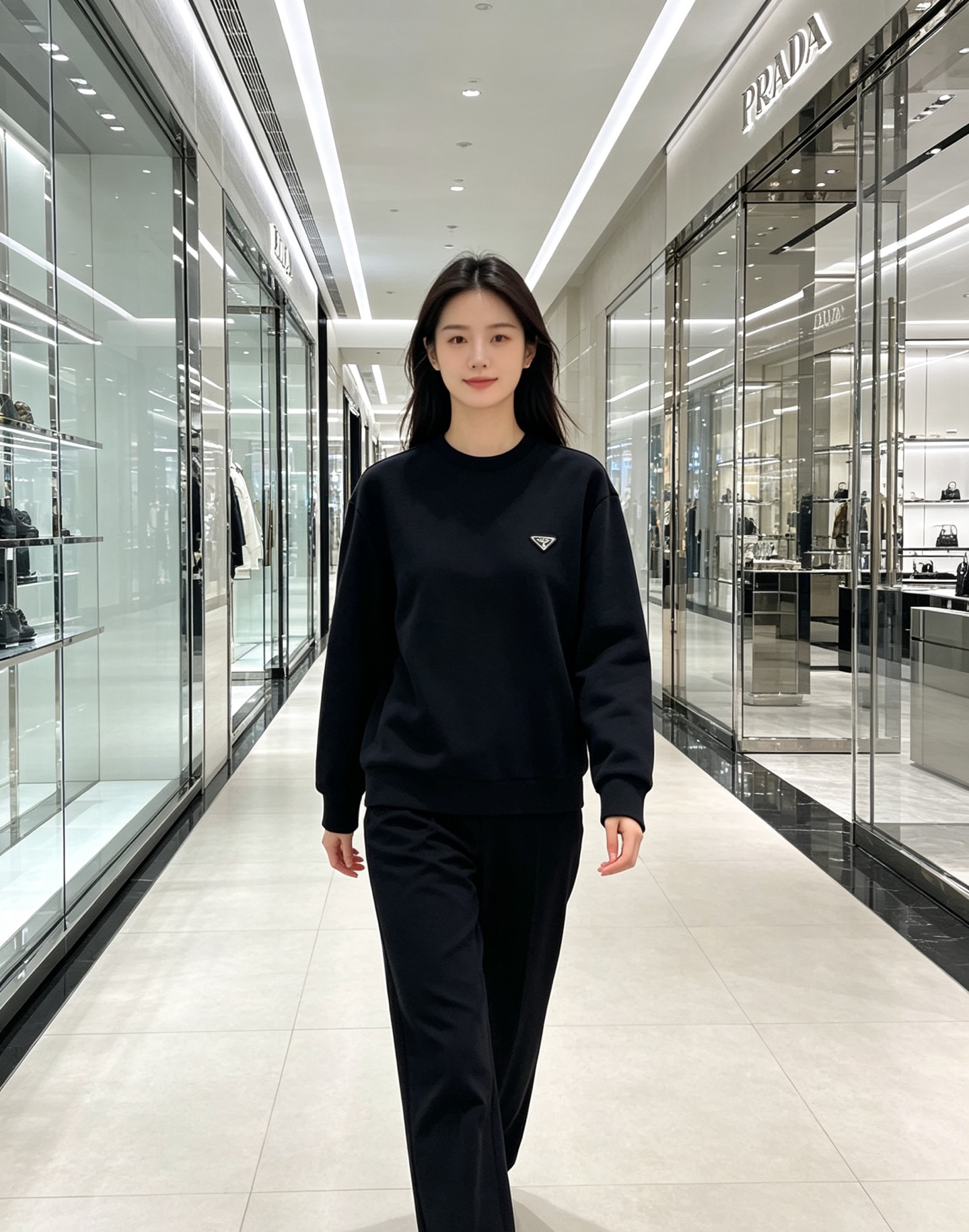 Prada 普拉达 2026秋冬新款休闲圆领空气层卫衣 经典金属三角logo，辨识度拉满。选用空气层面料，柔软有型不易变