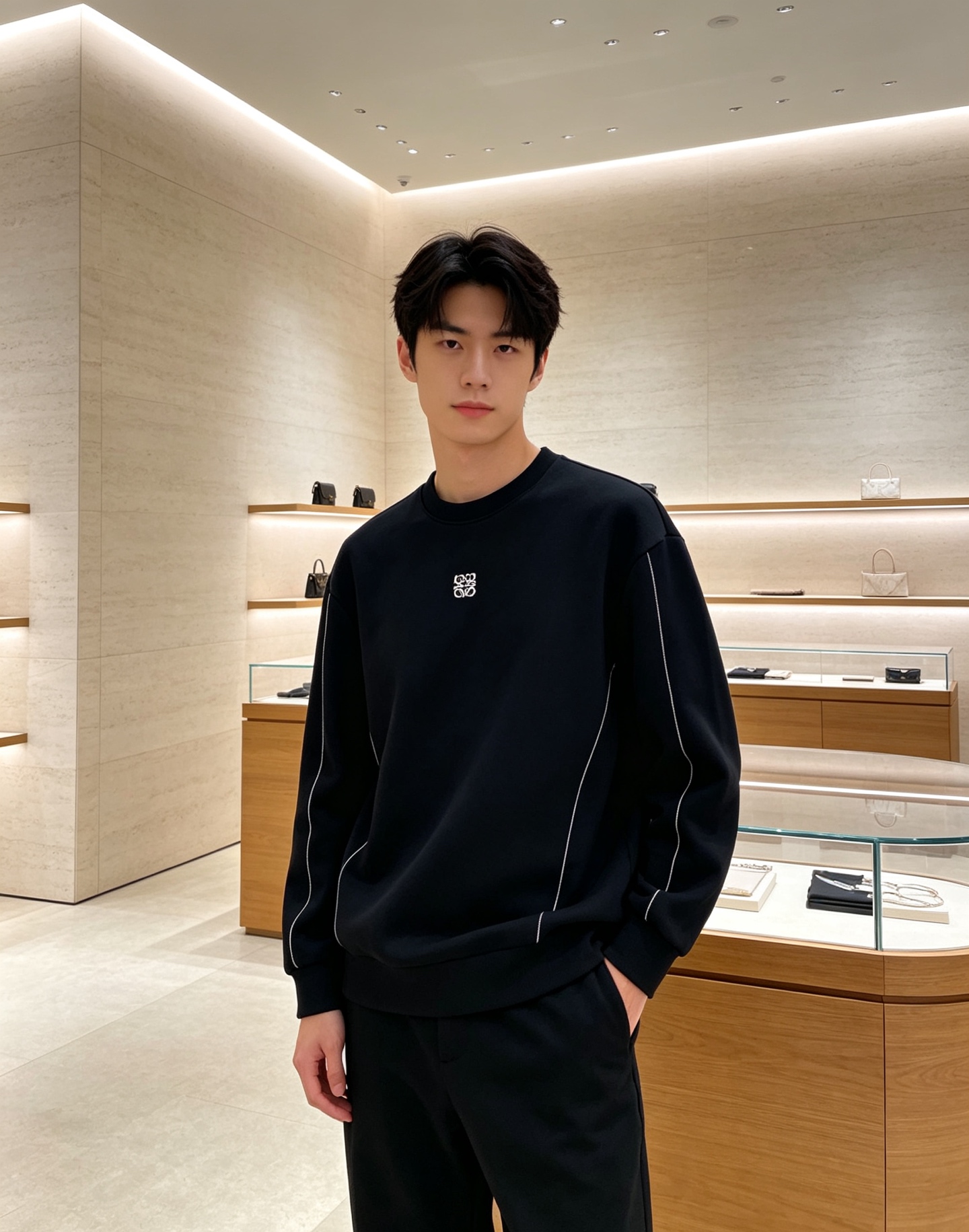 Loewe 罗意威 2026秋冬新款圆领空气层卫衣✨ 原版五金辅料全套到位，采用高密空气层面料，挺括有型不易变形。胸口经