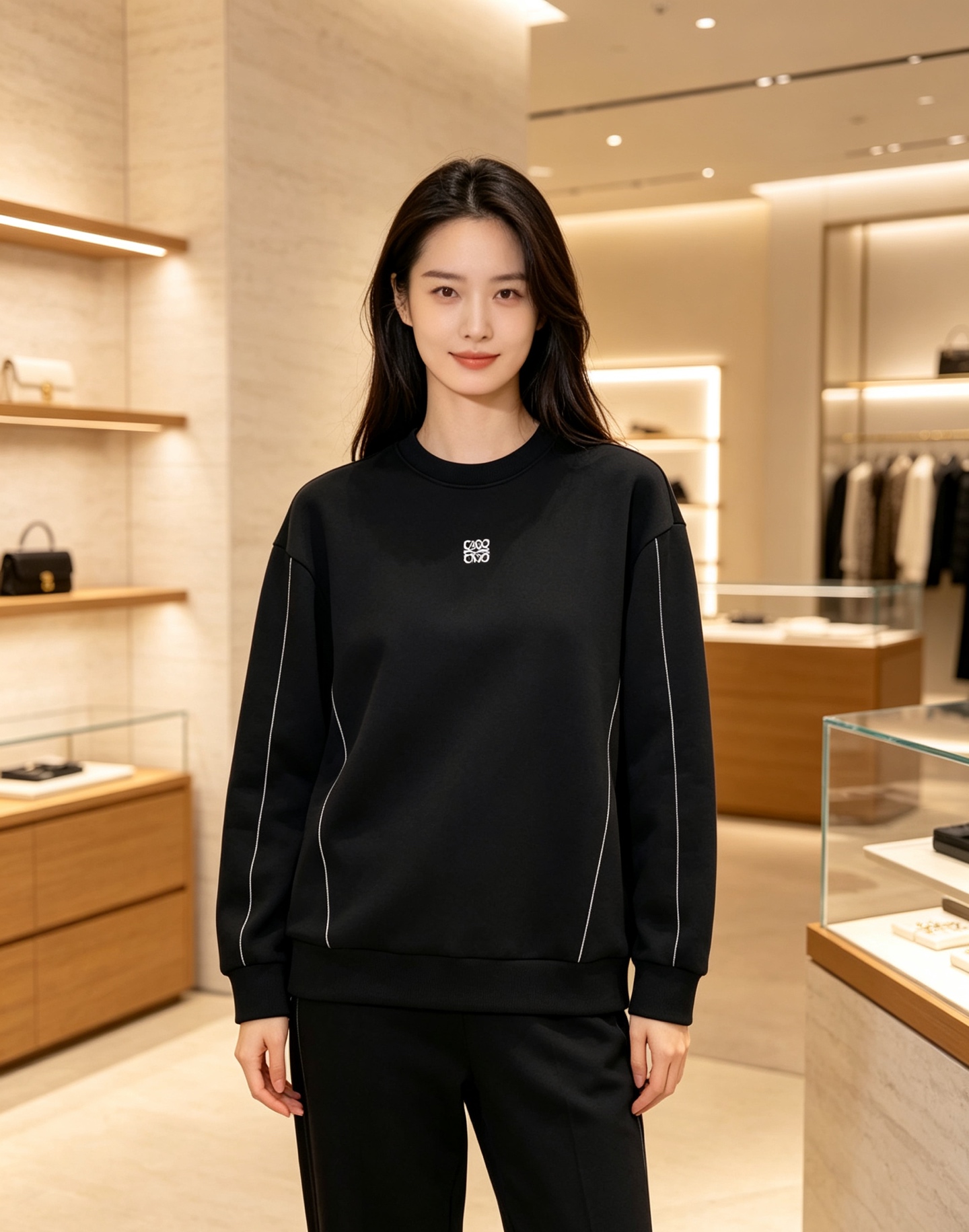 Loewe 罗意威 2026秋冬新款圆领空气层卫衣✨ 原版五金辅料全套到位，采用高密空气层面料，挺括有型不易变形。胸口经
