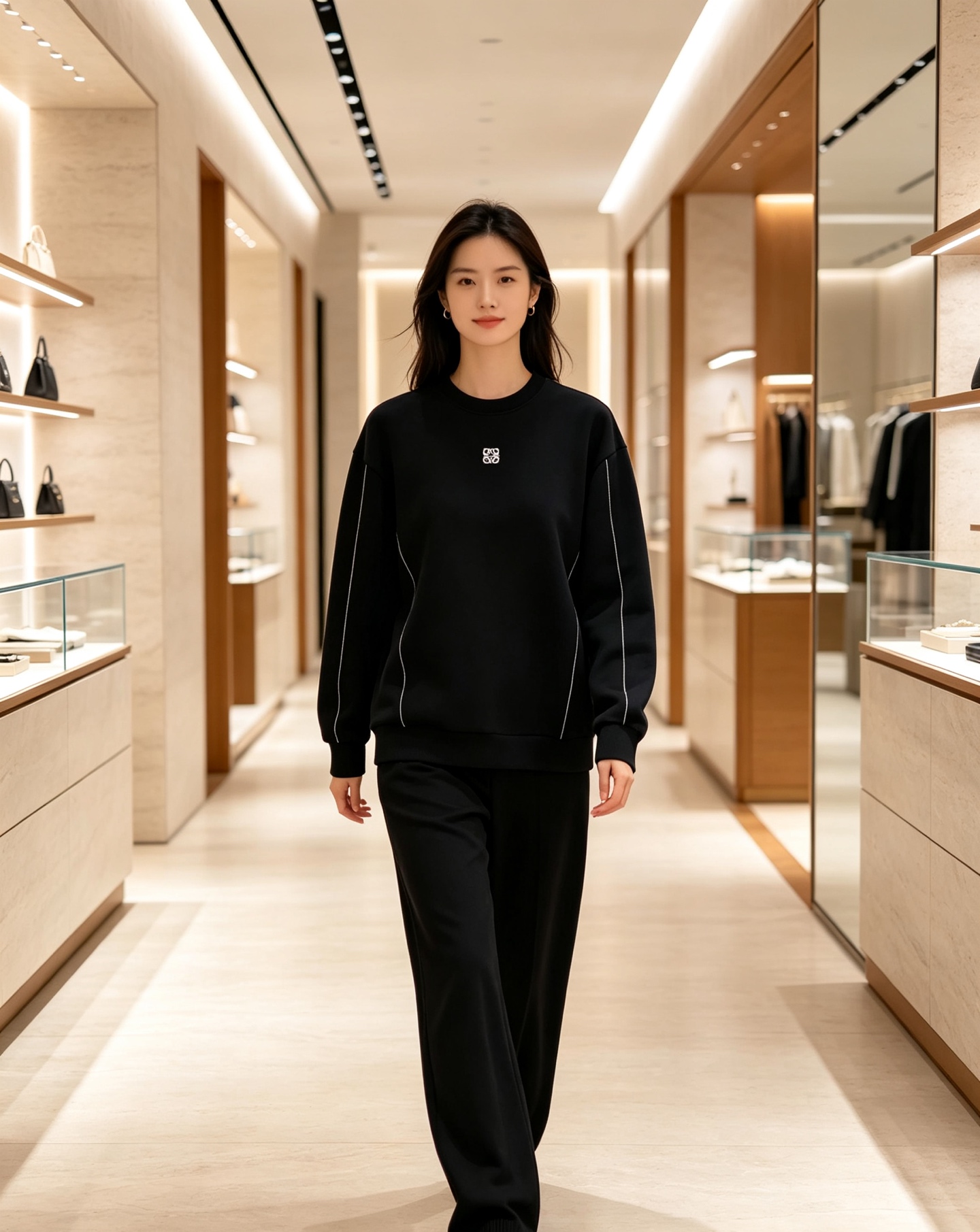 Loewe 罗意威 2026秋冬新款圆领空气层卫衣✨ 原版五金辅料全套到位，采用高密空气层面料，挺括有型不易变形。胸口经