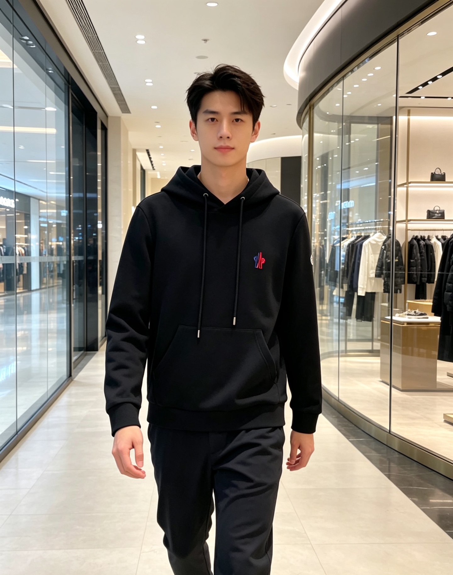 Moncler 蒙口 2026秋冬新款连帽空气层卫衣✨原版辅料全套到位，高密空气层面料，上身挺括不易变形。胸前撞色刺绣标