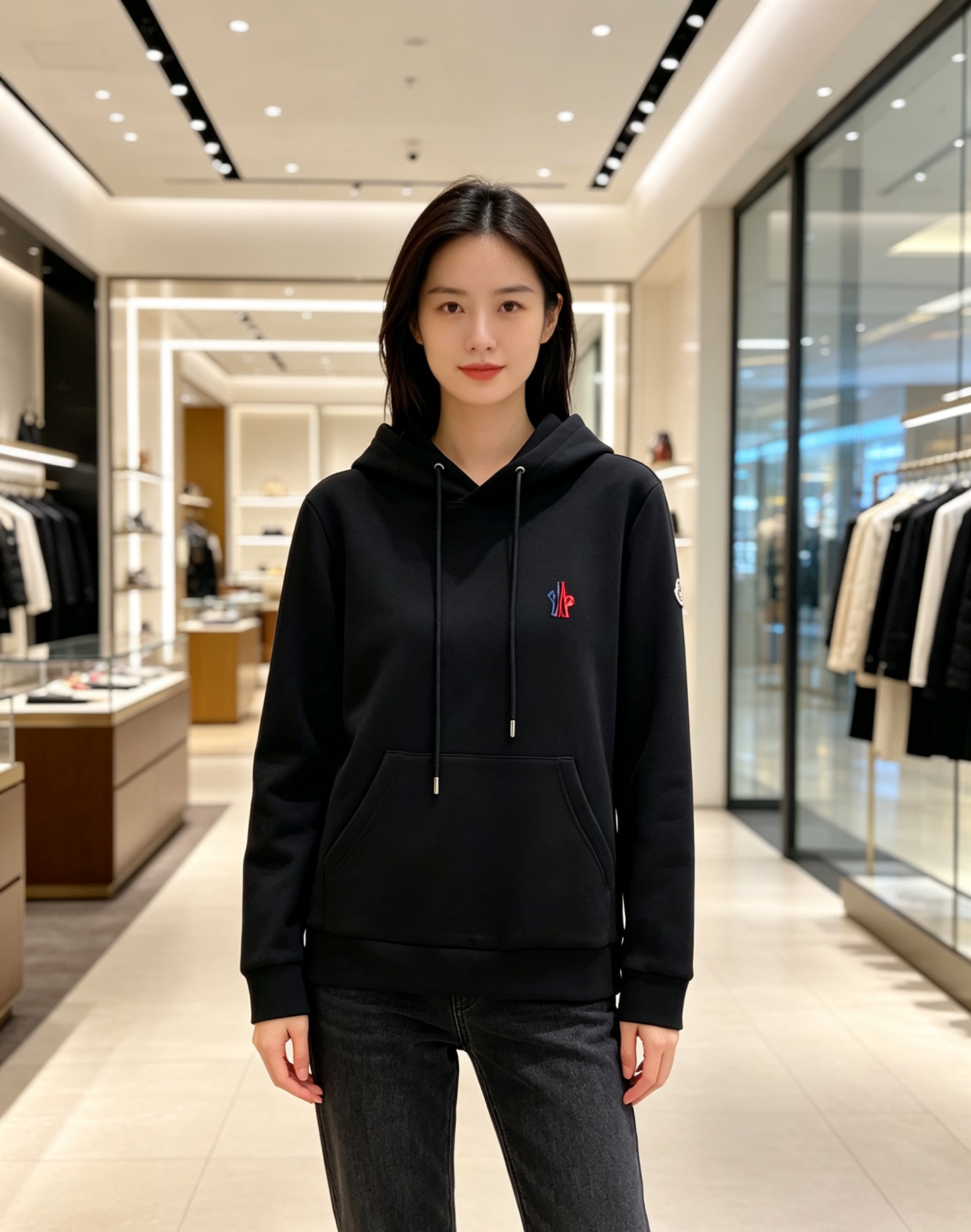 Moncler 蒙口 2026秋冬新款连帽空气层卫衣✨原版辅料全套到位，高密空气层面料，上身挺括不易变形。胸前撞色刺绣标