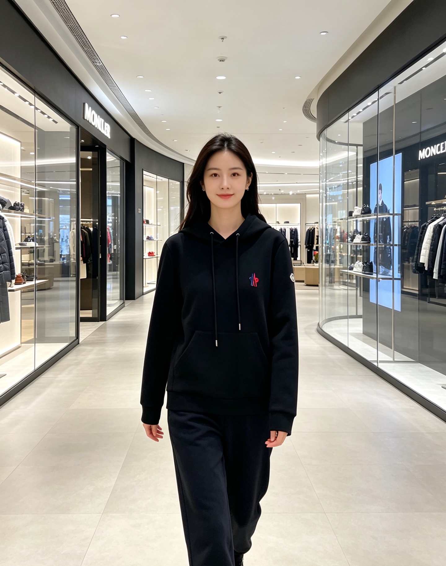Moncler 蒙口 2026秋冬新款连帽空气层卫衣✨原版辅料全套到位，高密空气层面料，上身挺括不易变形。胸前撞色刺绣标