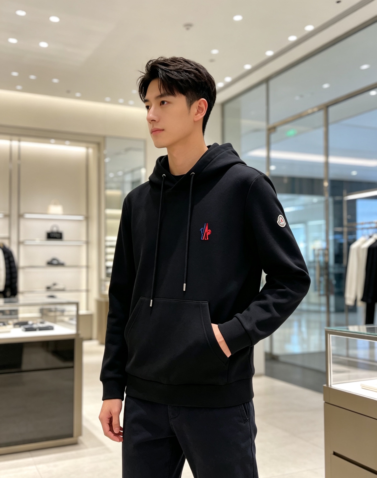 Moncler 蒙口 2026秋冬新款连帽空气层卫衣✨原版辅料全套到位，高密空气层面料，上身挺括不易变形。胸前撞色刺绣标