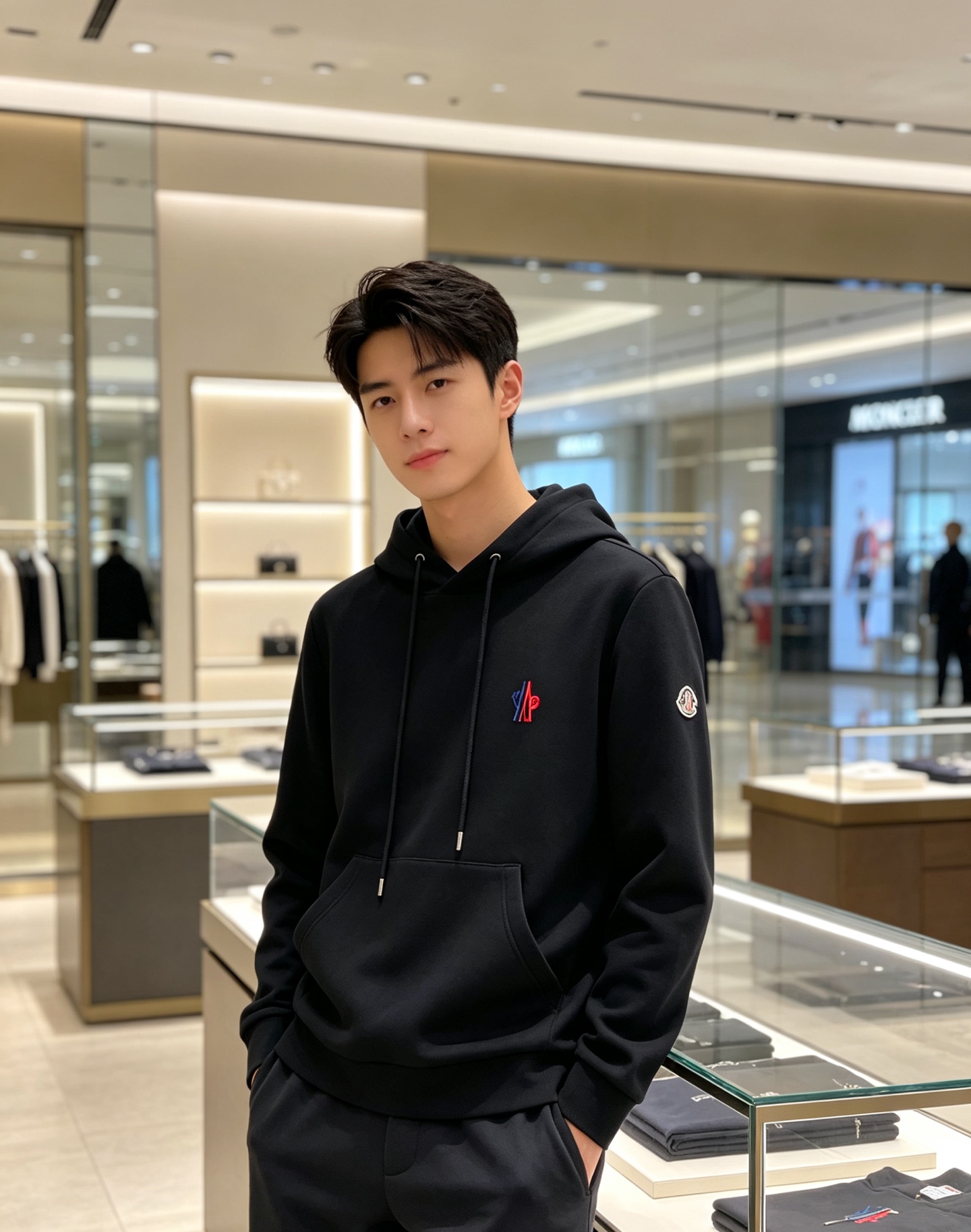 Moncler 蒙口 2026秋冬新款连帽空气层卫衣✨原版辅料全套到位，高密空气层面料，上身挺括不易变形。胸前撞色刺绣标