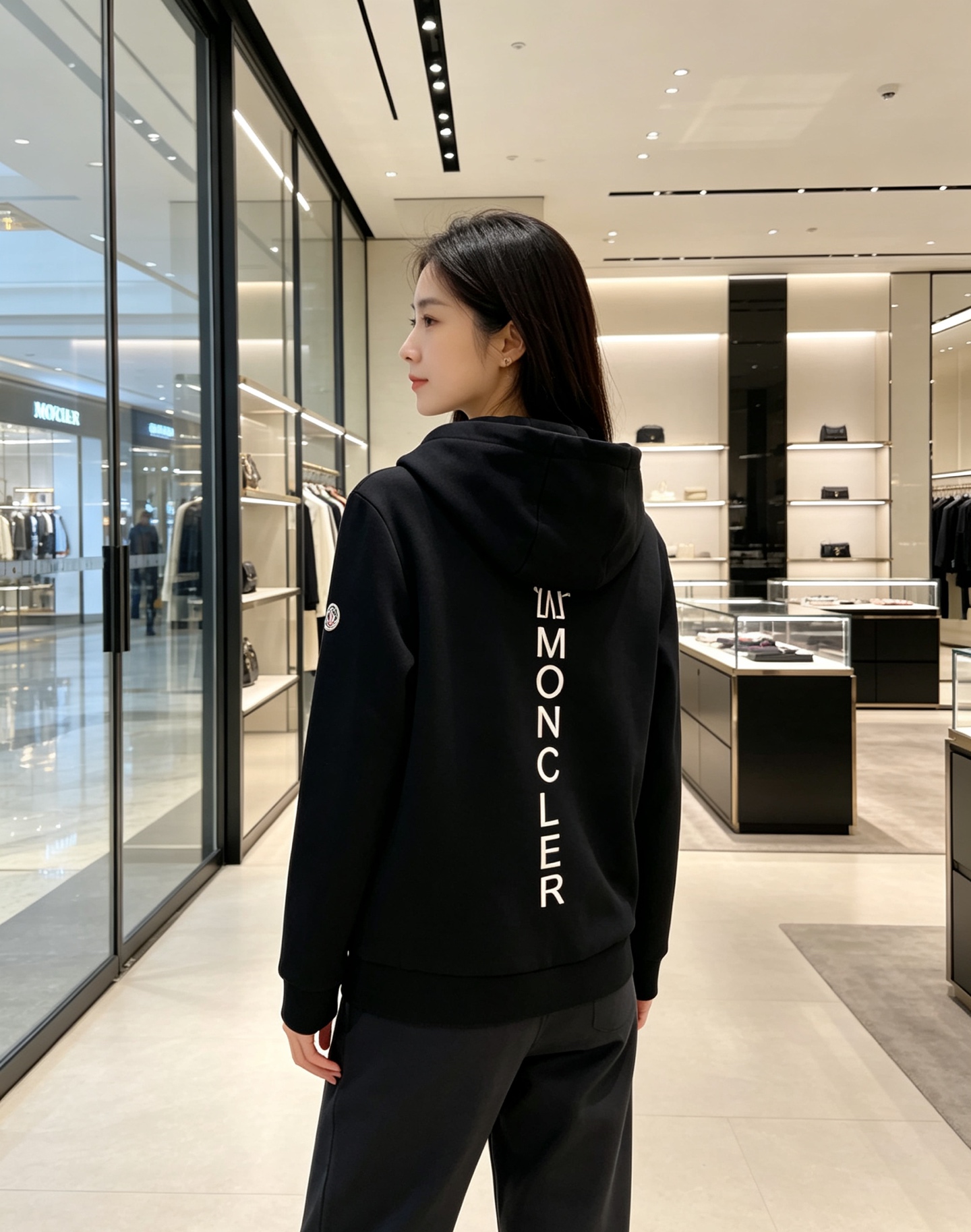 Moncler 蒙口 2026秋冬新款连帽空气层卫衣✨原版辅料全套到位，高密空气层面料，上身挺括不易变形。胸前撞色刺绣标
