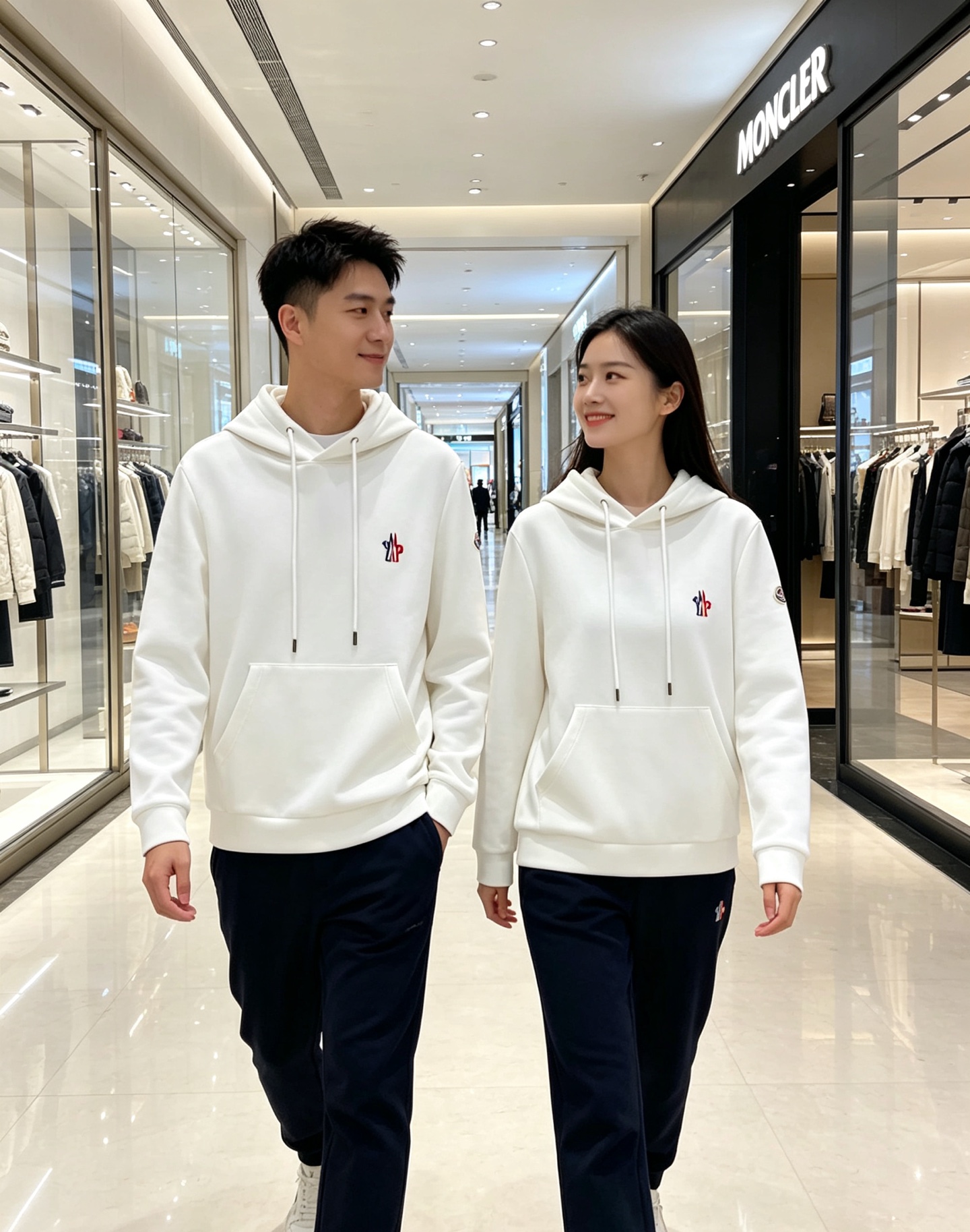 Moncler 蒙口 2026秋冬新款连帽空气层卫衣✨原版辅料全套到位，高密空气层面料，上身挺括不易变形。胸前撞色刺绣标