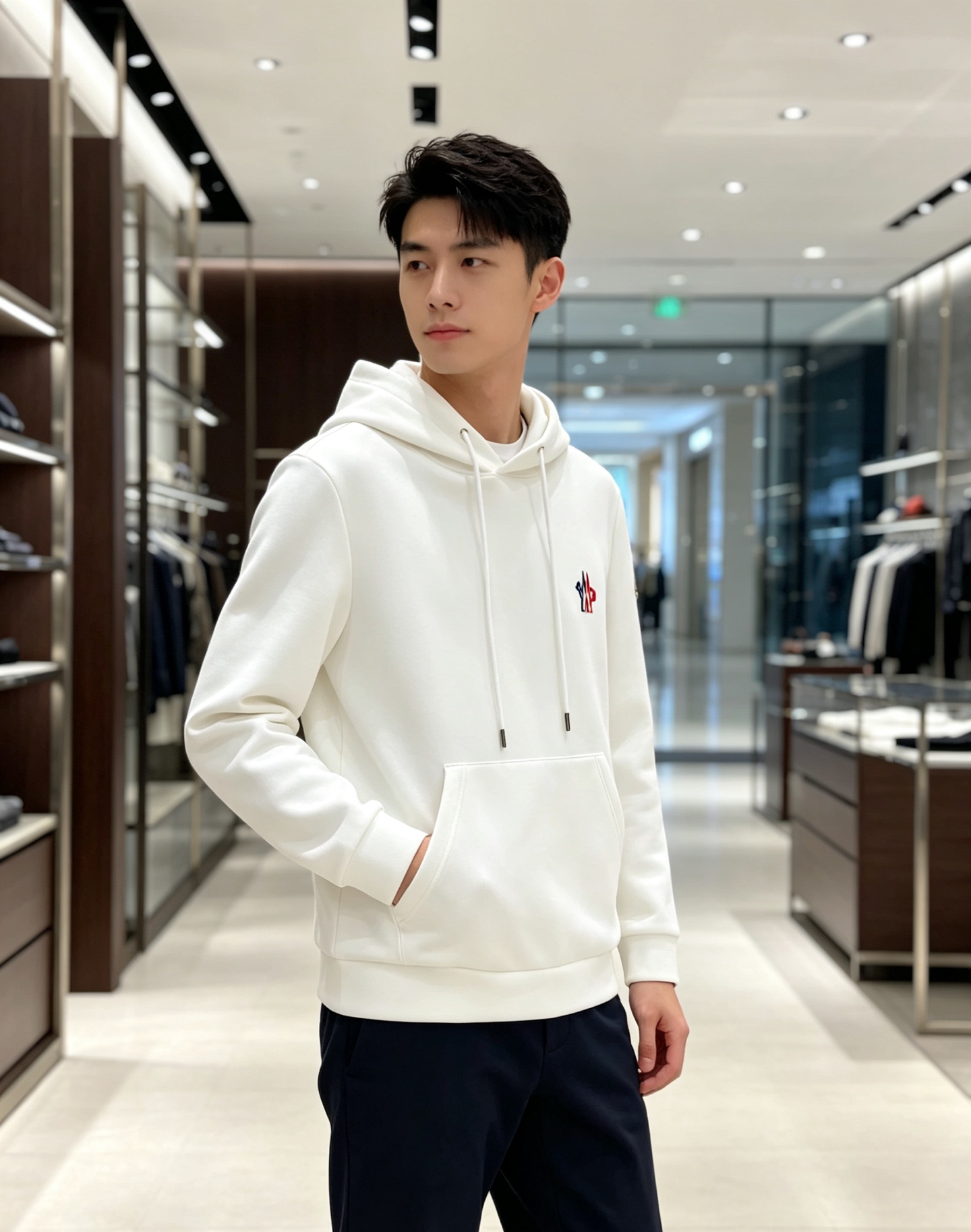 Moncler 蒙口 2026秋冬新款连帽空气层卫衣✨原版辅料全套到位，高密空气层面料，上身挺括不易变形。胸前撞色刺绣标