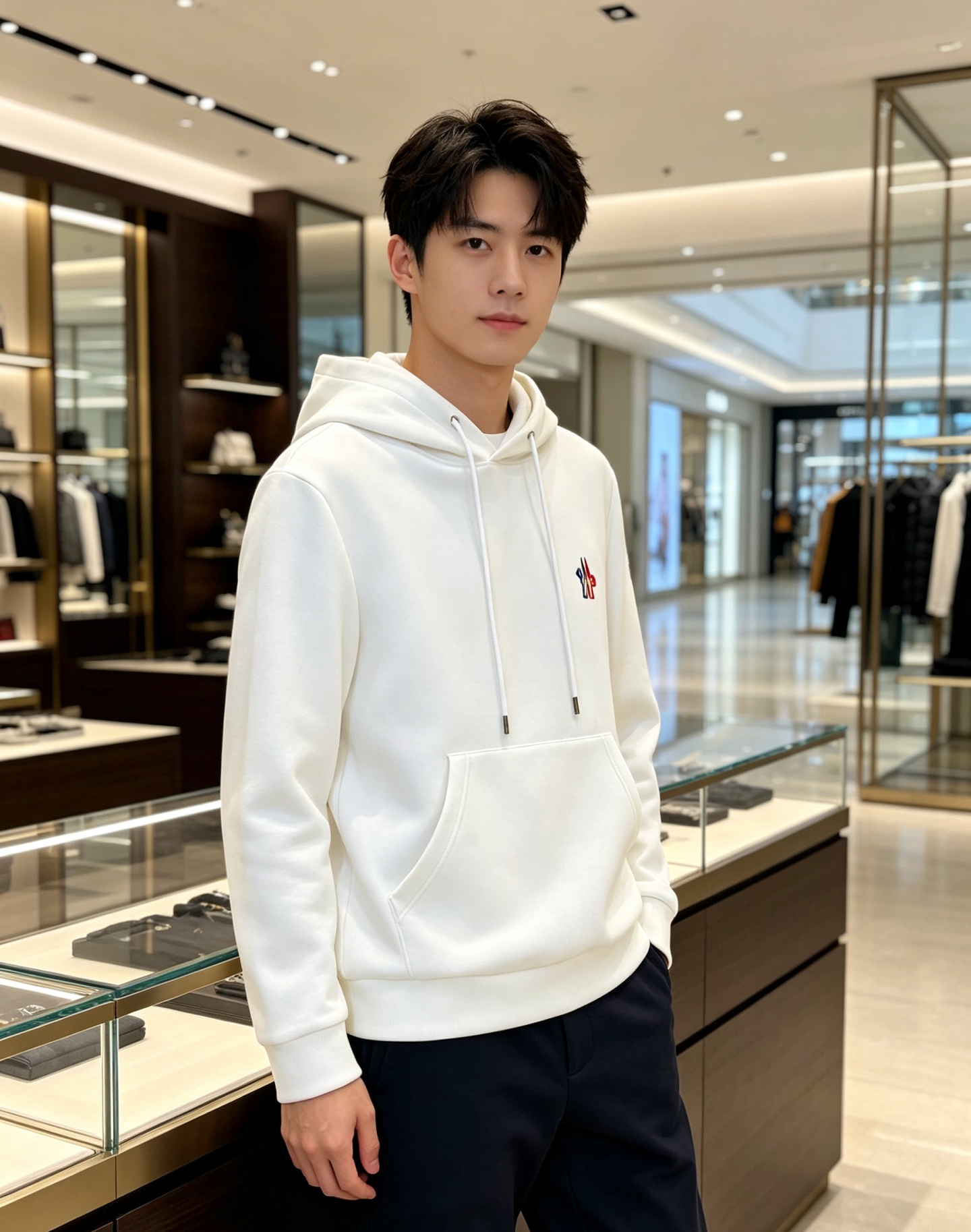 Moncler 蒙口 2026秋冬新款连帽空气层卫衣✨原版辅料全套到位，高密空气层面料，上身挺括不易变形。胸前撞色刺绣标