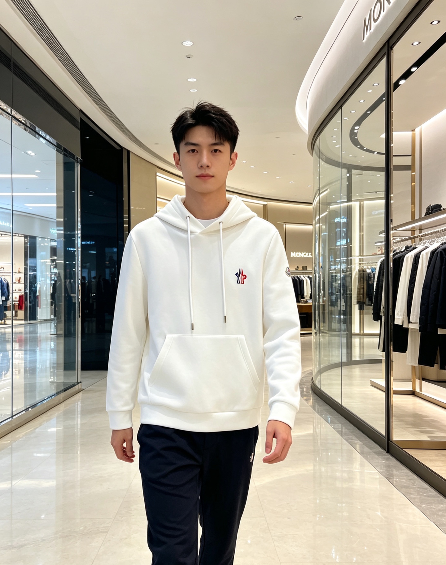 Moncler 蒙口 2026秋冬新款连帽空气层卫衣✨原版辅料全套到位，高密空气层面料，上身挺括不易变形。胸前撞色刺绣标