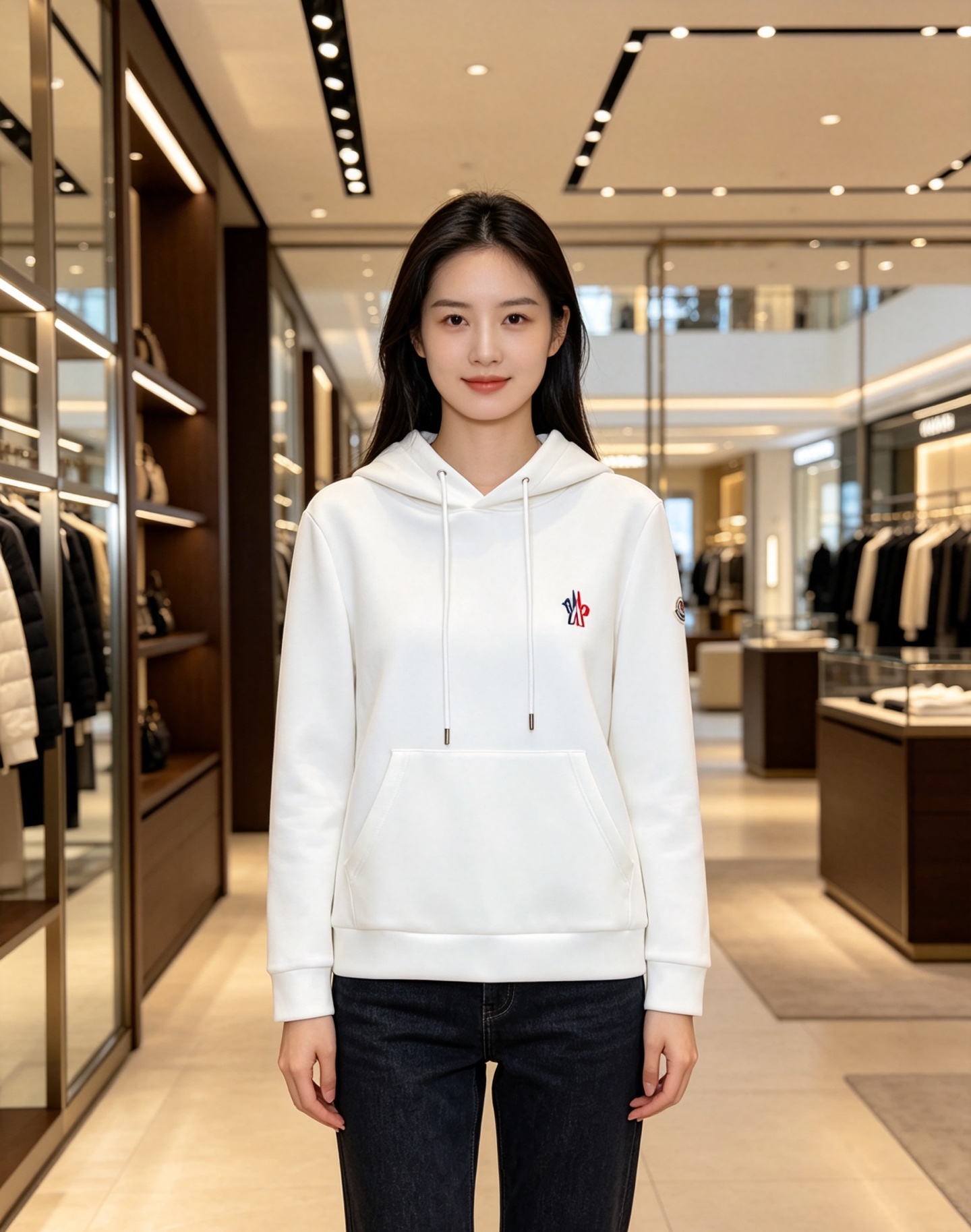 Moncler 蒙口 2026秋冬新款连帽空气层卫衣✨原版辅料全套到位，高密空气层面料，上身挺括不易变形。胸前撞色刺绣标