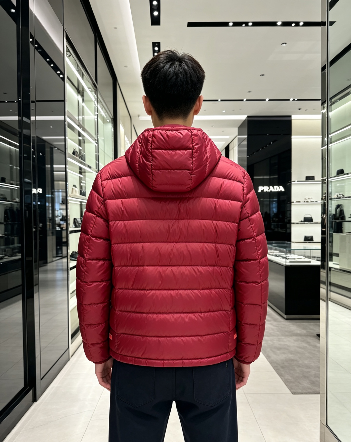 Prada 普拉达 2026秋冬新款三角标连帽轻薄羽绒,米白/酒红/藏蓝/黑四色男女同款。 横条分仓充绒,不跑绒不臃肿; Prada 普拉达 2026秋冬新款三角标连帽轻薄羽绒,米白/酒红/藏蓝/黑四色男女同款。 横条分仓充绒,不跑绒不臃肿;